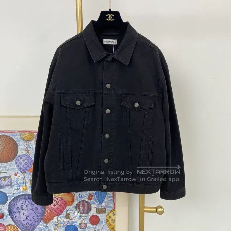 Balenciaga Balenciaga Black Denim Jacket Size XXS / US 00 / IT 34 - 1 Thumbnail