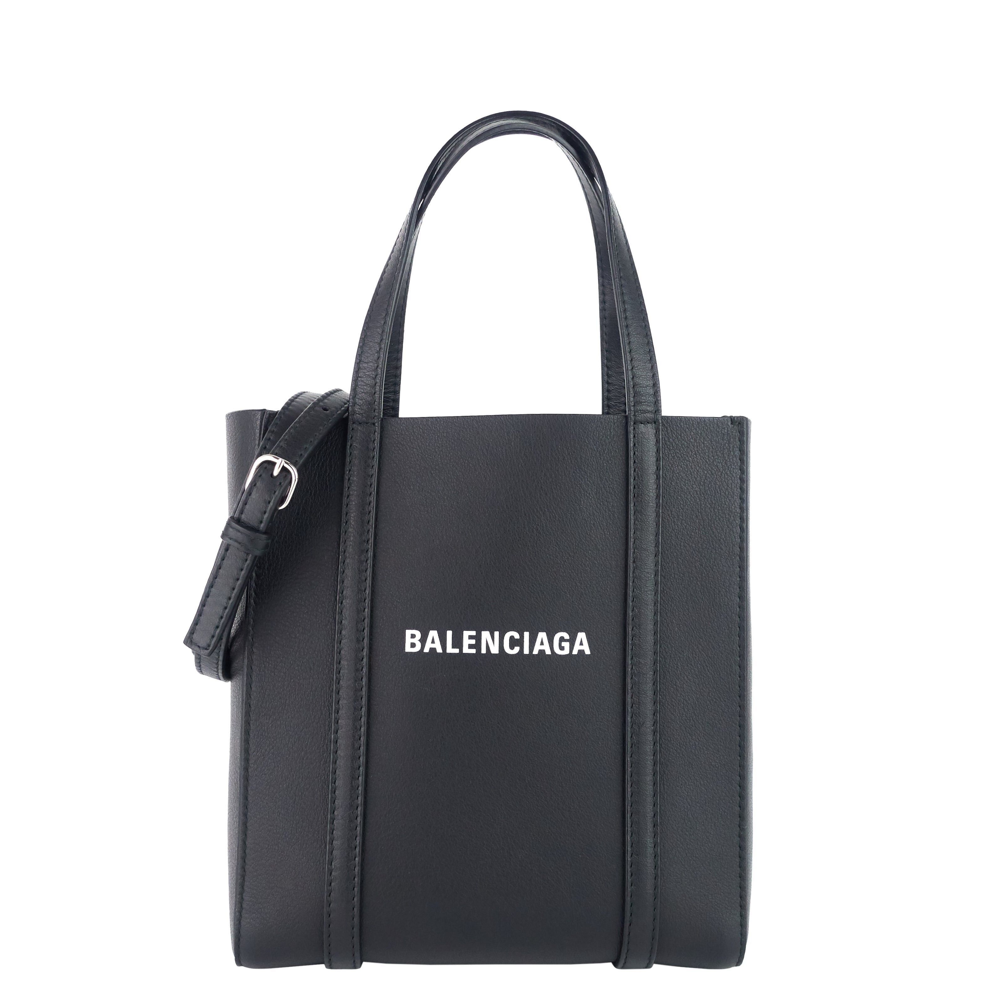 image of Balenciaga Xxs Everyday Calfskin Leather Tote Bag in Black, Women's
