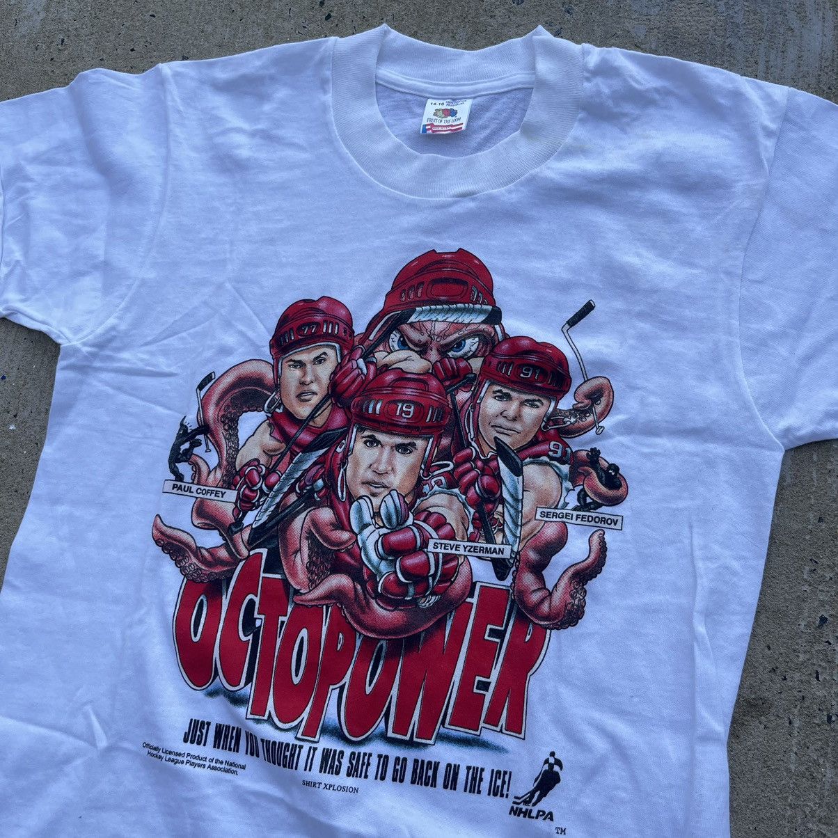 NHL Vintage 90s DETROIT RED WINGS OCTOPOWER NHL Single Stitch Size US S / EU 44-46 / 1 - 2 Thumbnail