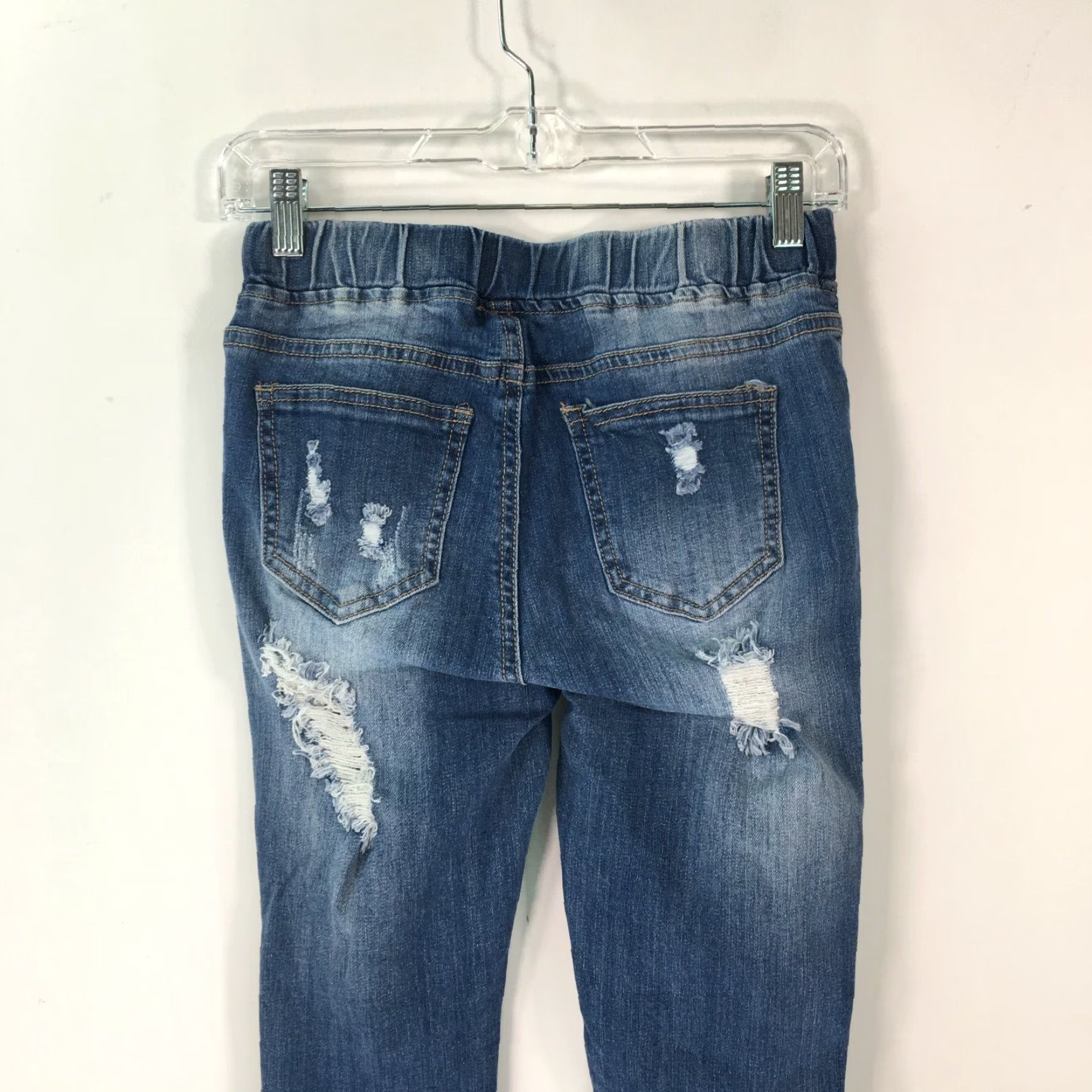 Denime AB Women's Regular Tie Distressed Skinny Blue Denim Jeans Shirt? Size 28" / US 6 / IT 42 - 3 Thumbnail