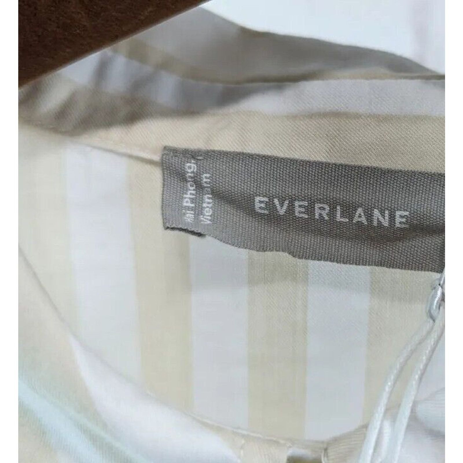 Everlane Everlane Shirt Women XL Striped Button Silky Cotton Relaxed Size XL / US 12-14 / IT 48-50 - 3 Thumbnail