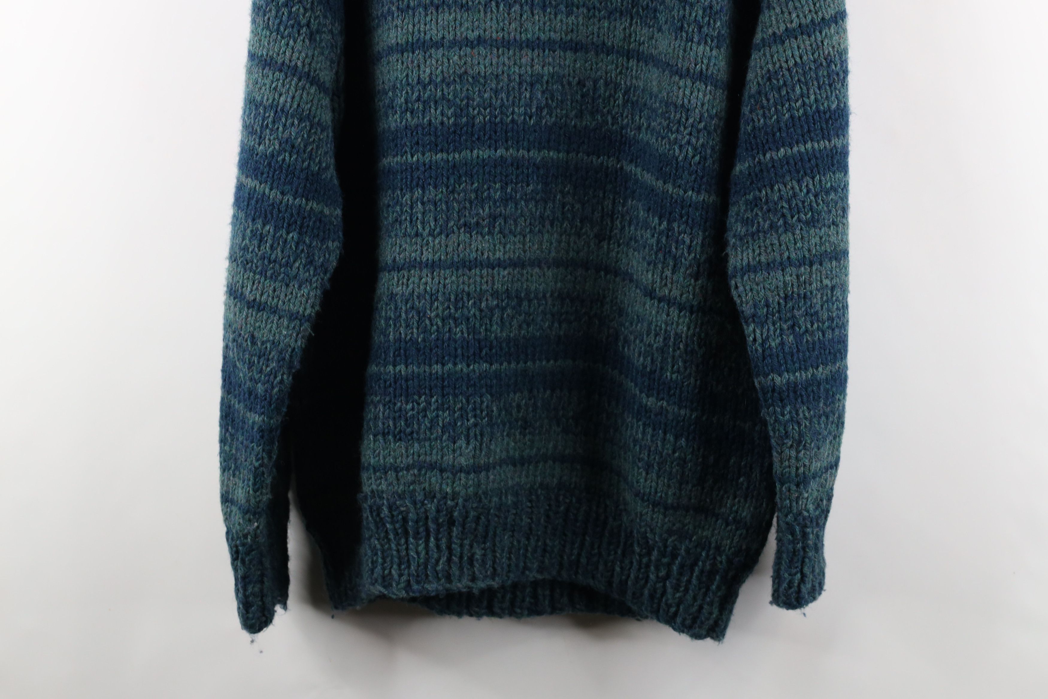 Vintage Vintage 60s 70s Rockabilly Blend Hand Knit Striped Sweater Size L / US 10 / IT 46 - 8 Thumbnail