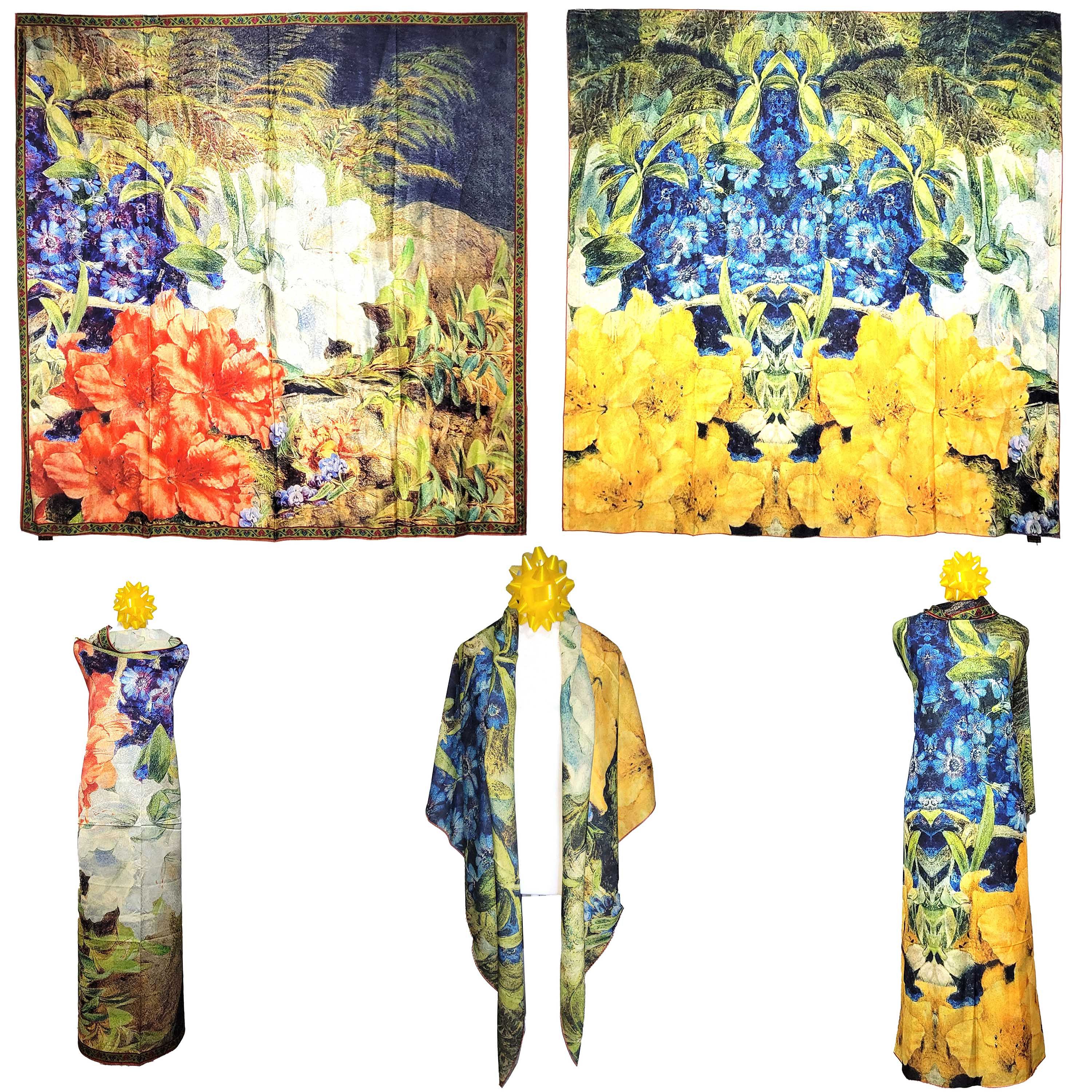 Other NWT Double Sided Silk Scarf 52"x52" Large Square Wrap 3206 Size ONE SIZE - 1 Thumbnail