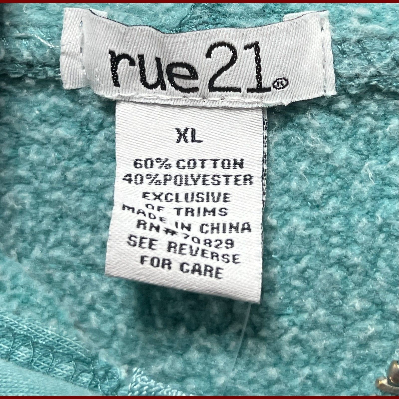 rue21 Rue 21 - Women's Long Sleeve Hooded Sweatshirt - Green - Ext Size XL / US 12-14 / IT 48-50 - 9 Thumbnail
