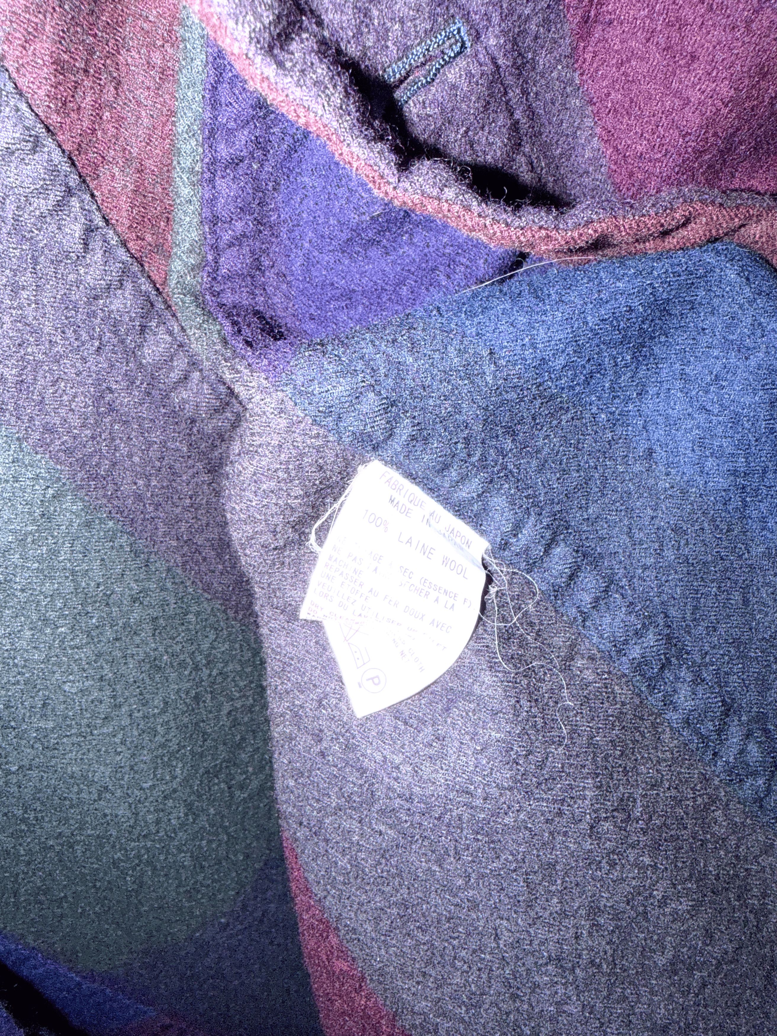 Y's Y's by Yohji Colorblock Wool Chore Coat Navy Burgundy Size M / US 6-8 / IT 42-44 - 6 Thumbnail