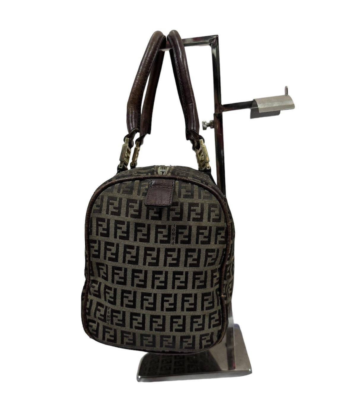 Fendi Authentic🔥Fendi Zucca Zucchino FF Logo Boston Tote Bag Size ONE SIZE - 5 Thumbnail