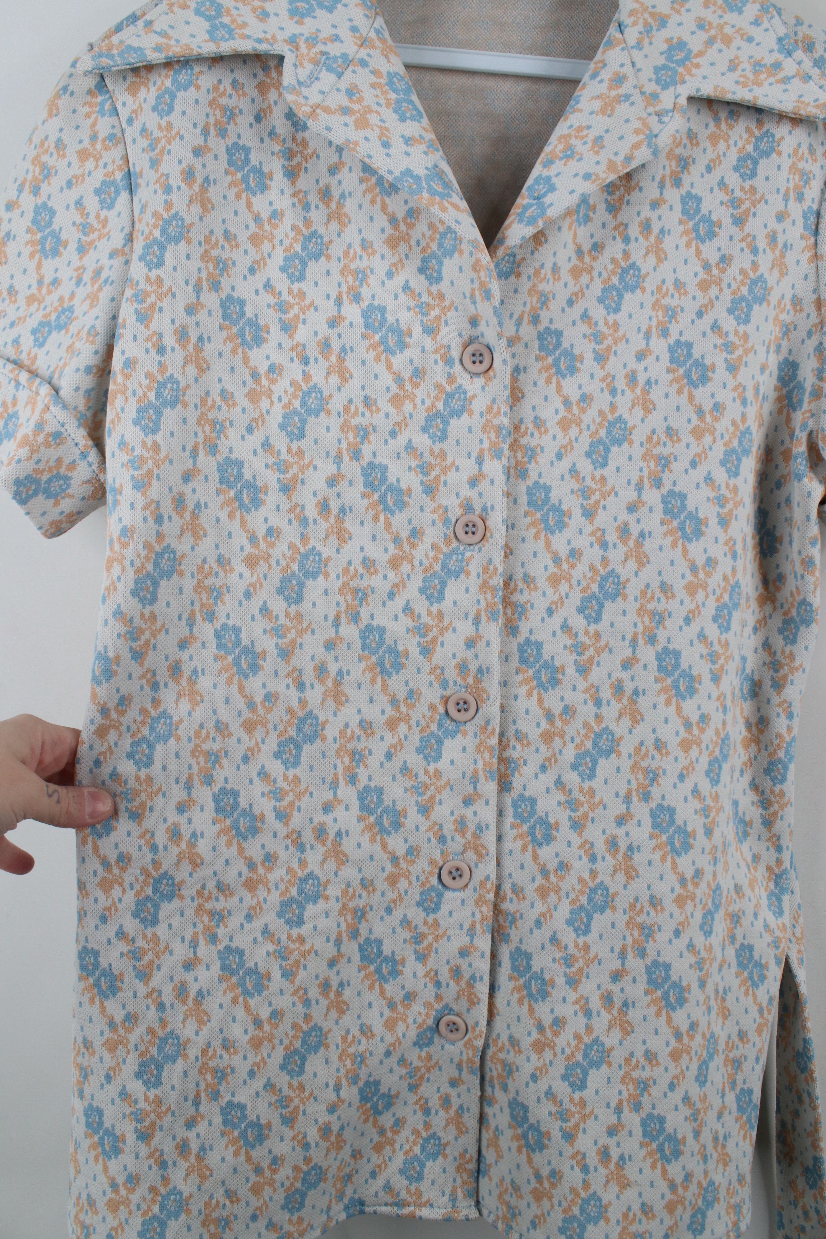 Vintage Vintage 70s Mid Century Modern MCM Knit Belted Button Shirt Size XL / US 12-14 / IT 48-50 - 8 Thumbnail