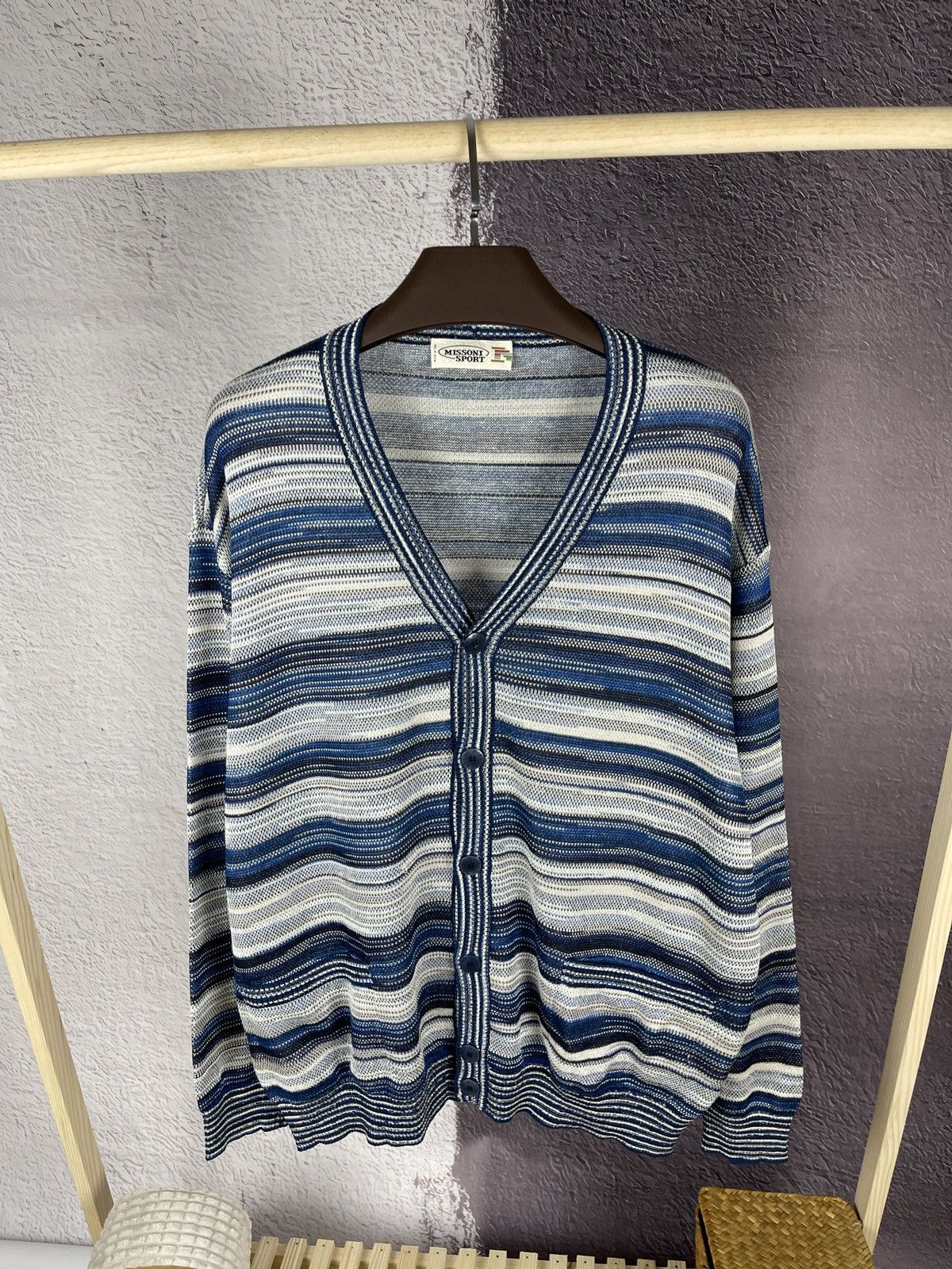 Missoni Missoni Sport cotton linen multicoloured cardigan sweater Size US XL / EU 56 / 4 - 1 Thumbnail