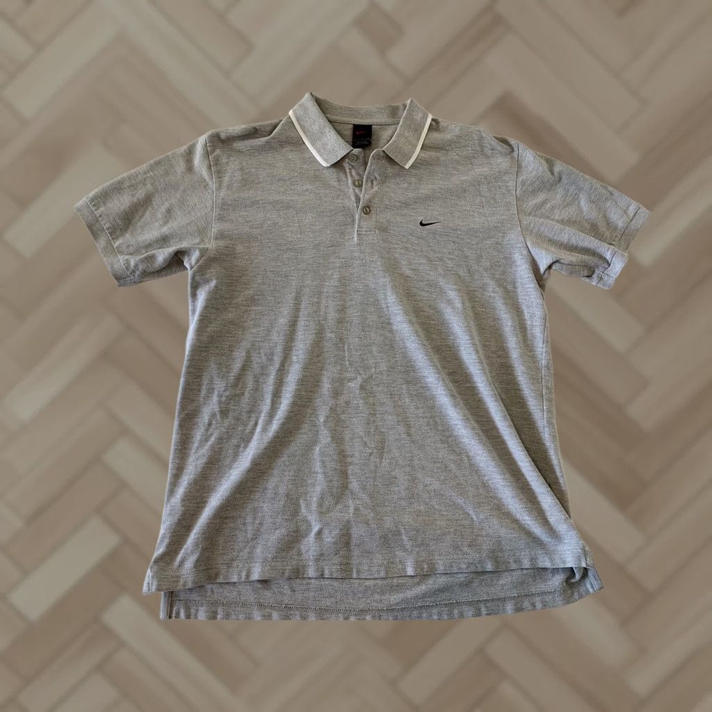 Nike VINTAGE Nike Golf Polo Shirt Check Logo Short Sleeve Mens L Gray Nike Golf Shirt Mens Large Gray Size US L / EU 52-54 / 3 - 1 Thumbnail
