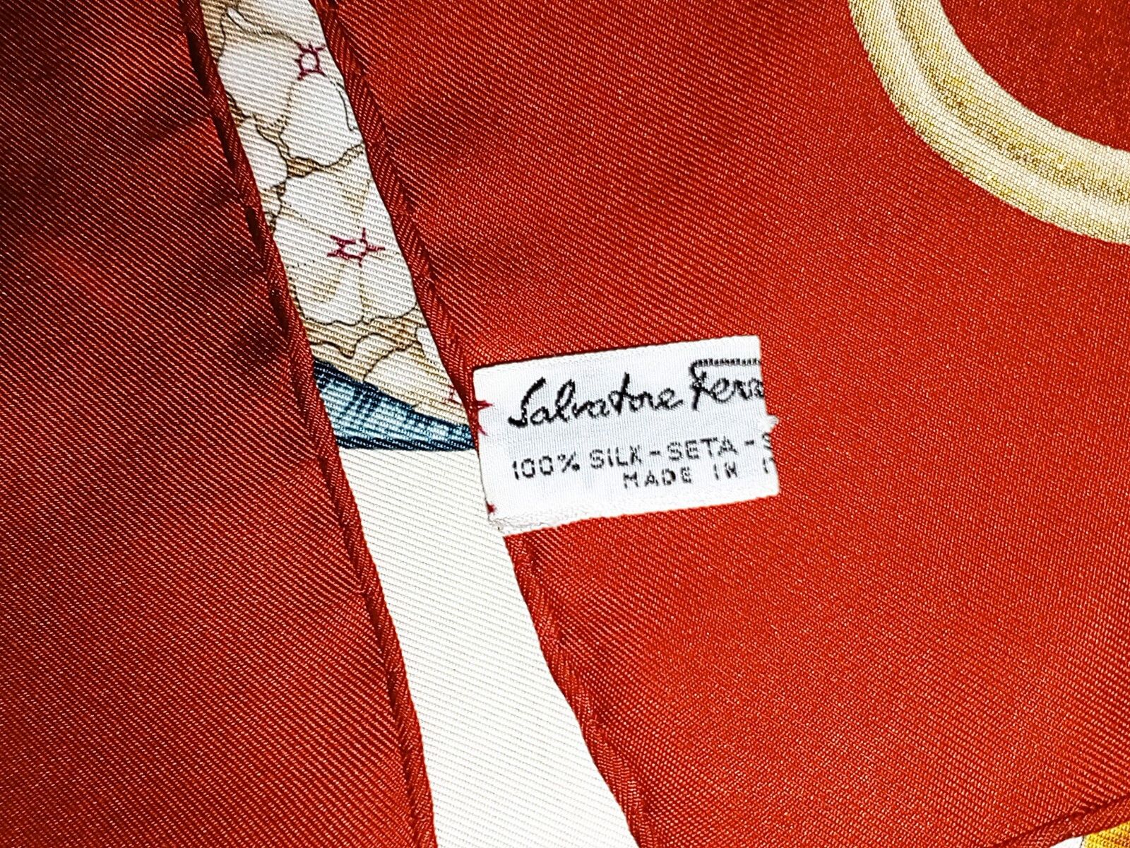 Salvatore Ferragamo SALVATORE FERRAGAMO Italy Bird Holiday Theme Silk Scarf Size ONE SIZE - 10 Thumbnail