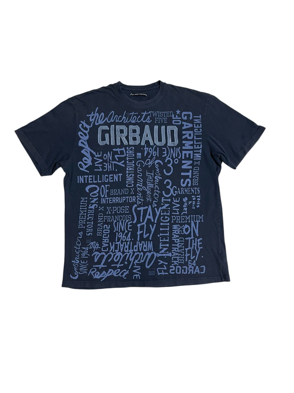Marithe + Francois Girbaud × Vintage Blue MFG Full Print T Shirt Size US XL / EU 56 / 4 - 18 Thumbnail