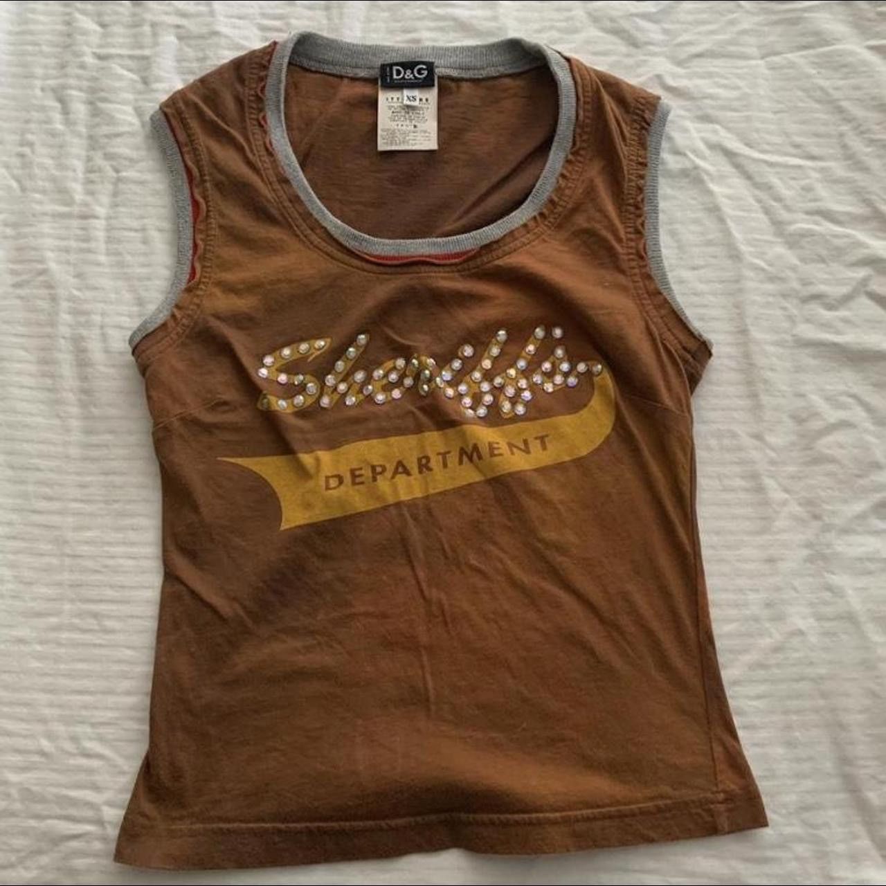 Image of Dolce Gabbana Vintage D&g Tank Top in Brown, Women's (Size XS)