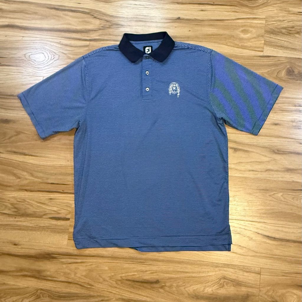 J Brand FootJoy Men’s Golf Polo Shirt Blue Striped L Size US L / EU 52-54 / 3 - 1 Thumbnail
