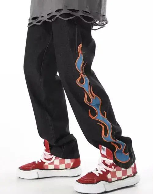 Japanese Brand × Vintage Flame pants Size US 32 / EU 48 - 1 Thumbnail
