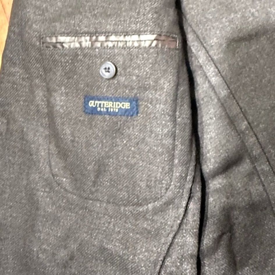 Vintage Gutteridge Blazer Mens 50 Wool Knit Button Short Overcoat Solid Brown"} Size 50R - 5 Thumbnail