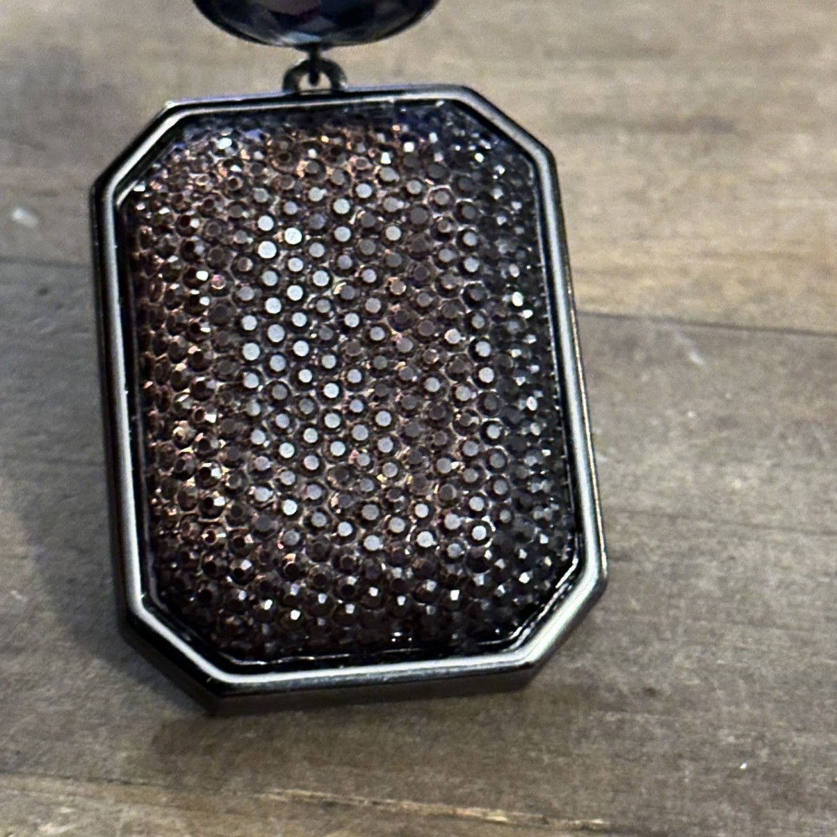 Other Gunmetal honeycomb drop pendant necklace Size ONE SIZE - 6 Thumbnail
