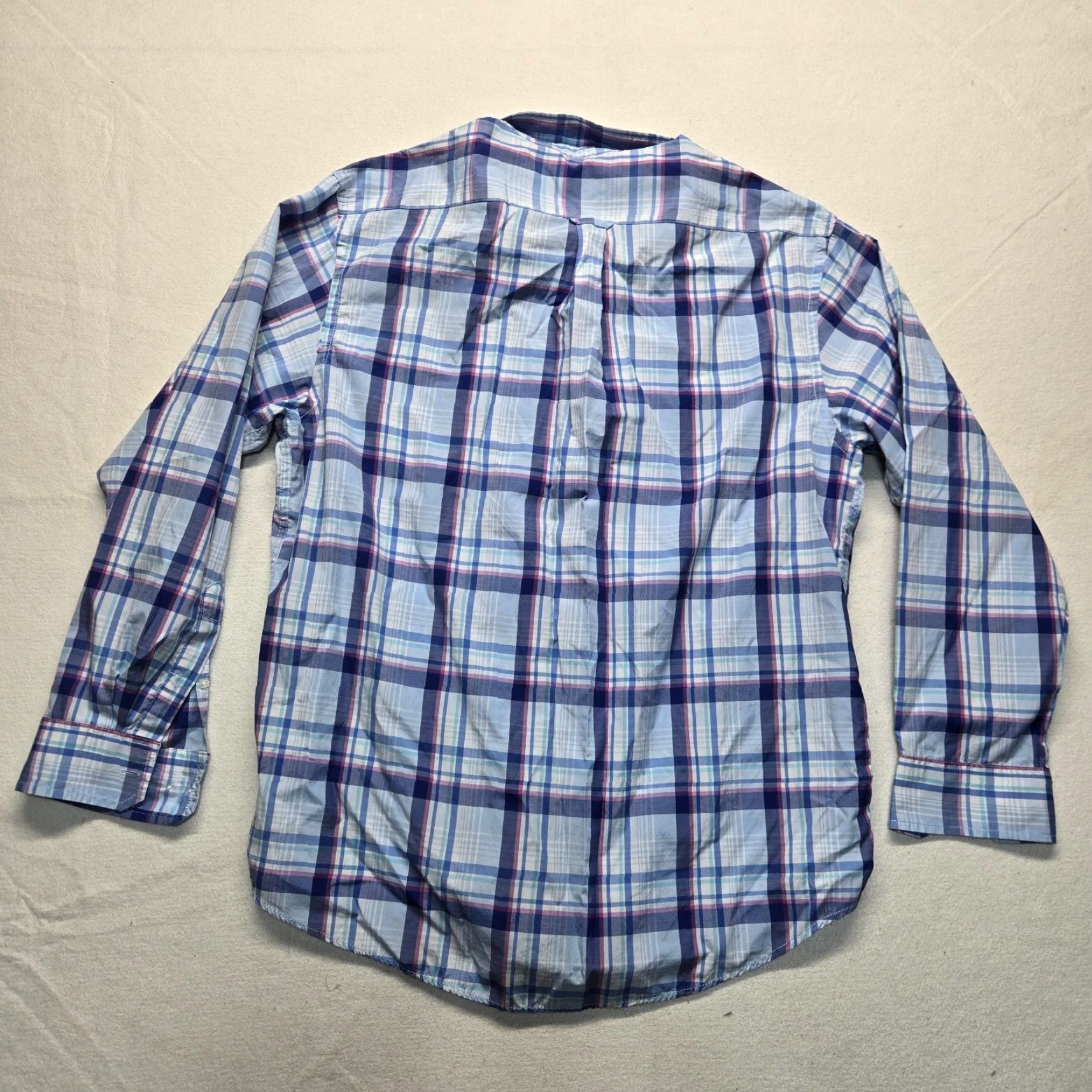 Izod VINTAGE Izod Shirt Plaid Button-Up Long Sleeve Adult Mens XL Blue Cotton Size US XL / EU 56 / 4 - 7 Thumbnail