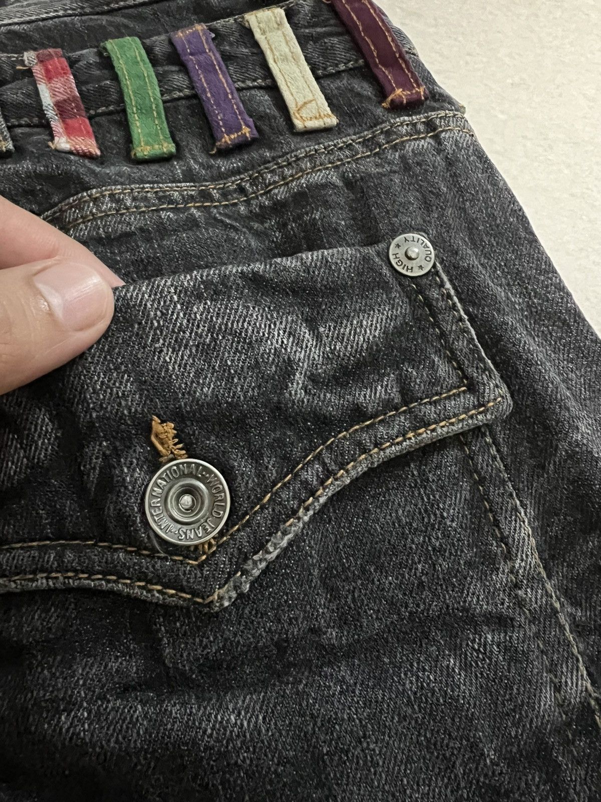 Japanese Brand NYLAUS CLOTHING DOUBLE WAIST JEANS VERY RARE Size US 30 / EU 46 - 11 Thumbnail