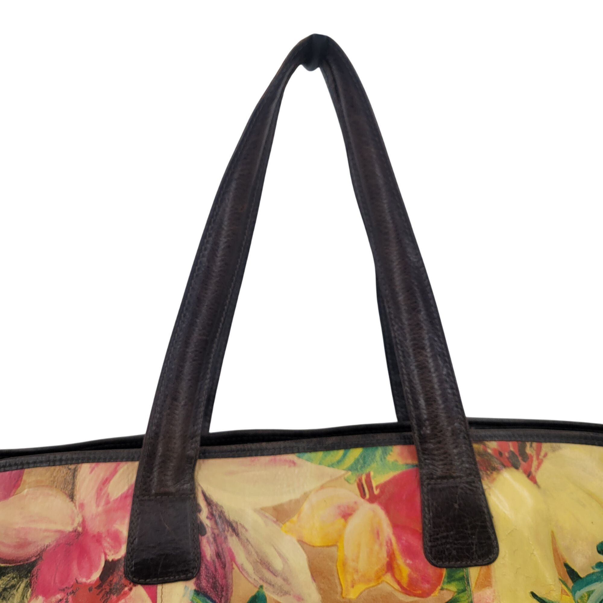 Vintage Vtg Maurizio Taiuti Italian Leather Hand-Painted Tote Bag Fl Size ONE SIZE - 5 Thumbnail