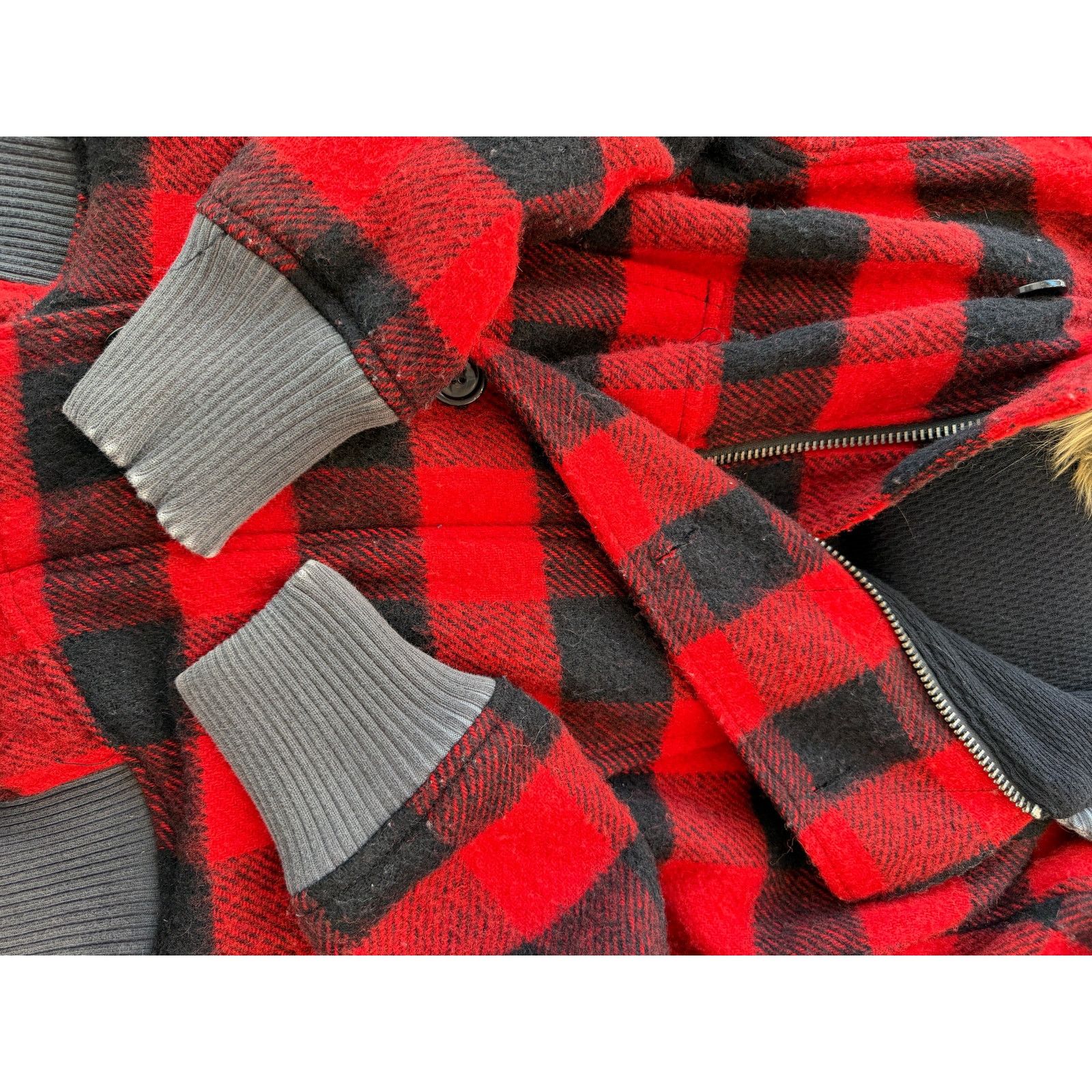 Greg Lauren Greg Lauren Sample Buffalo Plaid Fur Hooded Jacket Size US L / EU 52-54 / 3 - 3 Thumbnail