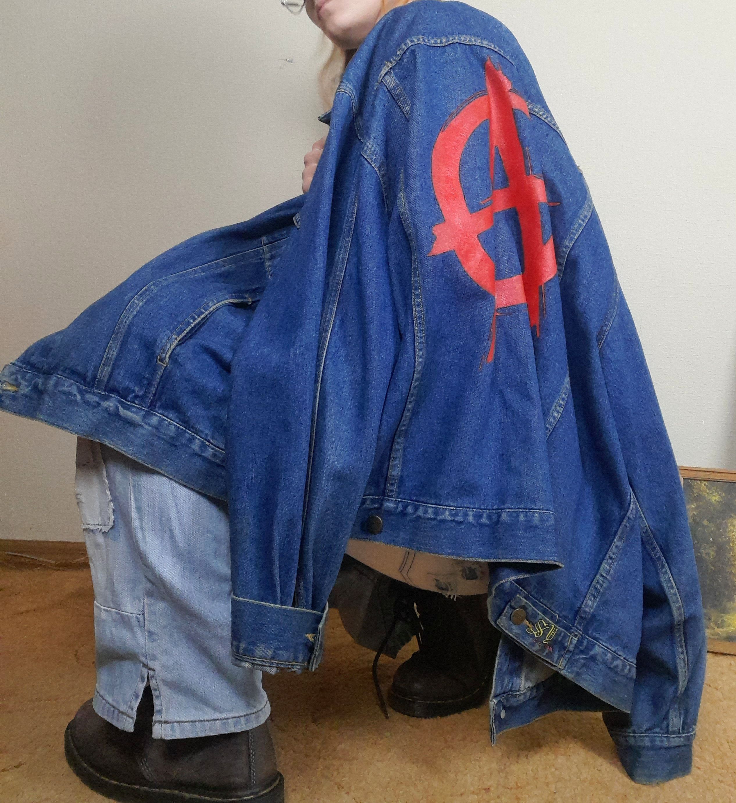Seditionaries Anarchy Punk Distressed Denim Jeans Jacket Big Logo Size US XL / EU 56 / 4 - 1 Thumbnail