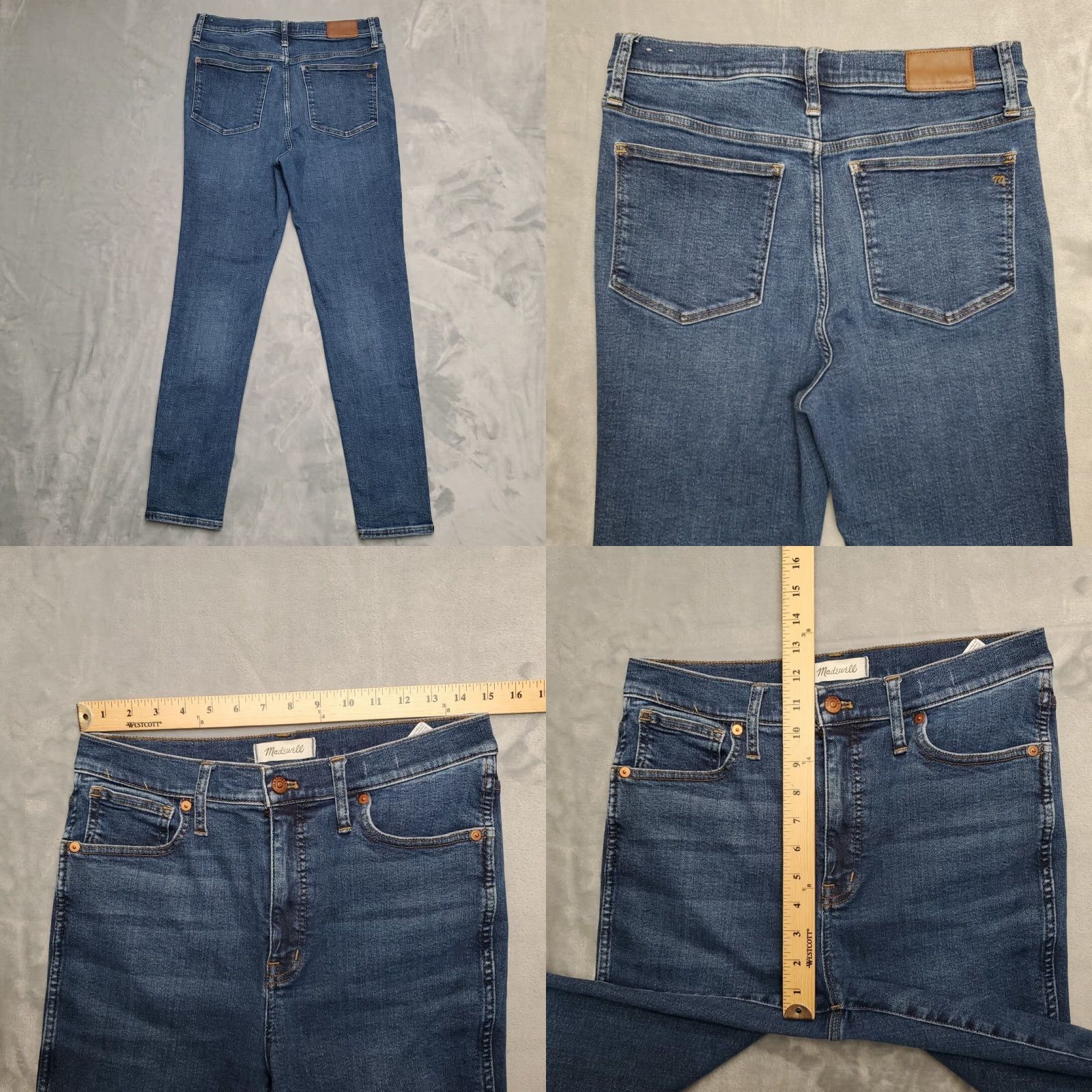 Madewell Madewell Jeans Women 29 Blue Denim 10" High Rise Skinny MA616 Fade Stretch - 5-Pocket Denim Size 29" - 8 Thumbnail