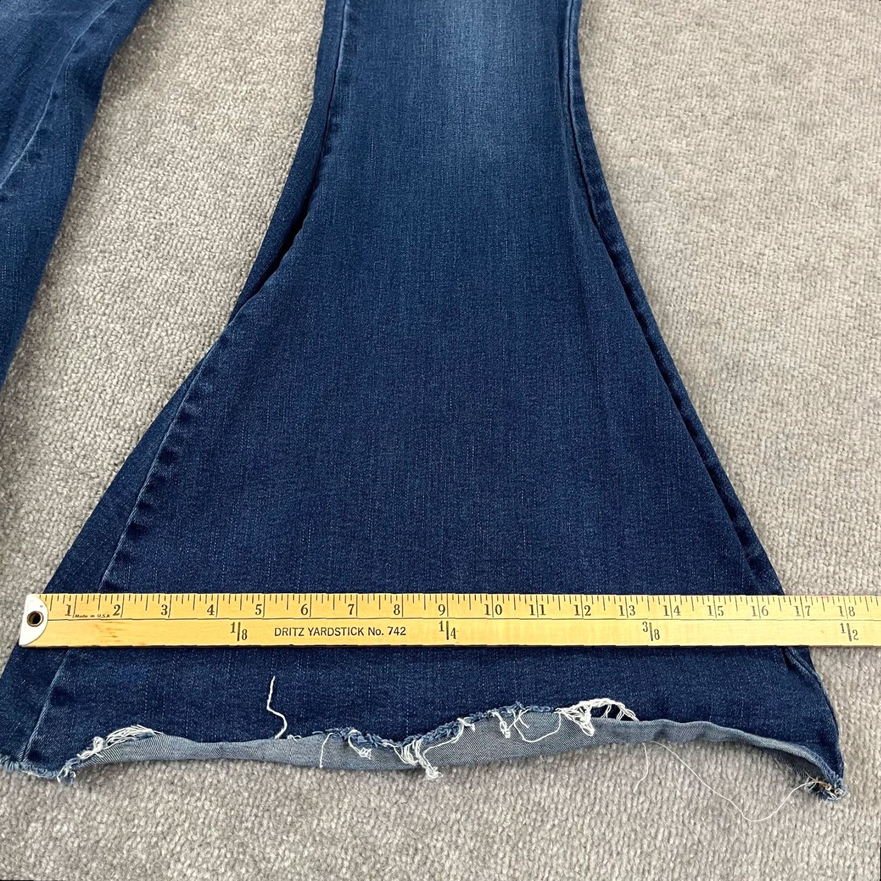 Free People FREE PEOPLE Jeans Womens 28 Ultra Flare Blue Denim Lace Back BOHO 24x31* Size 28" / US 6 / IT 42 - 7 Thumbnail