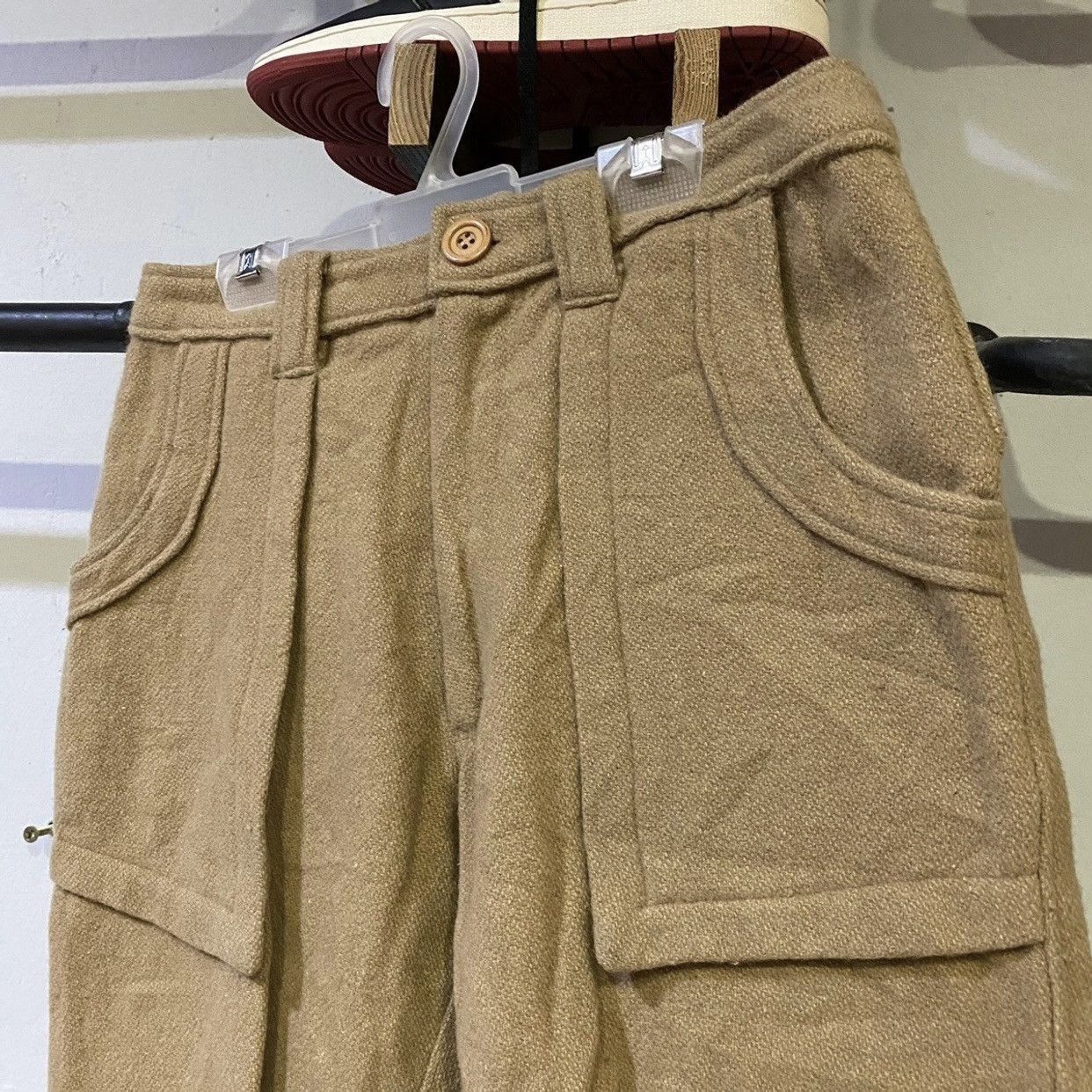 Sugar Japanese Brand Cube sugar Beige Wool Reconstruct Shorts Size US 29 - 3 Thumbnail