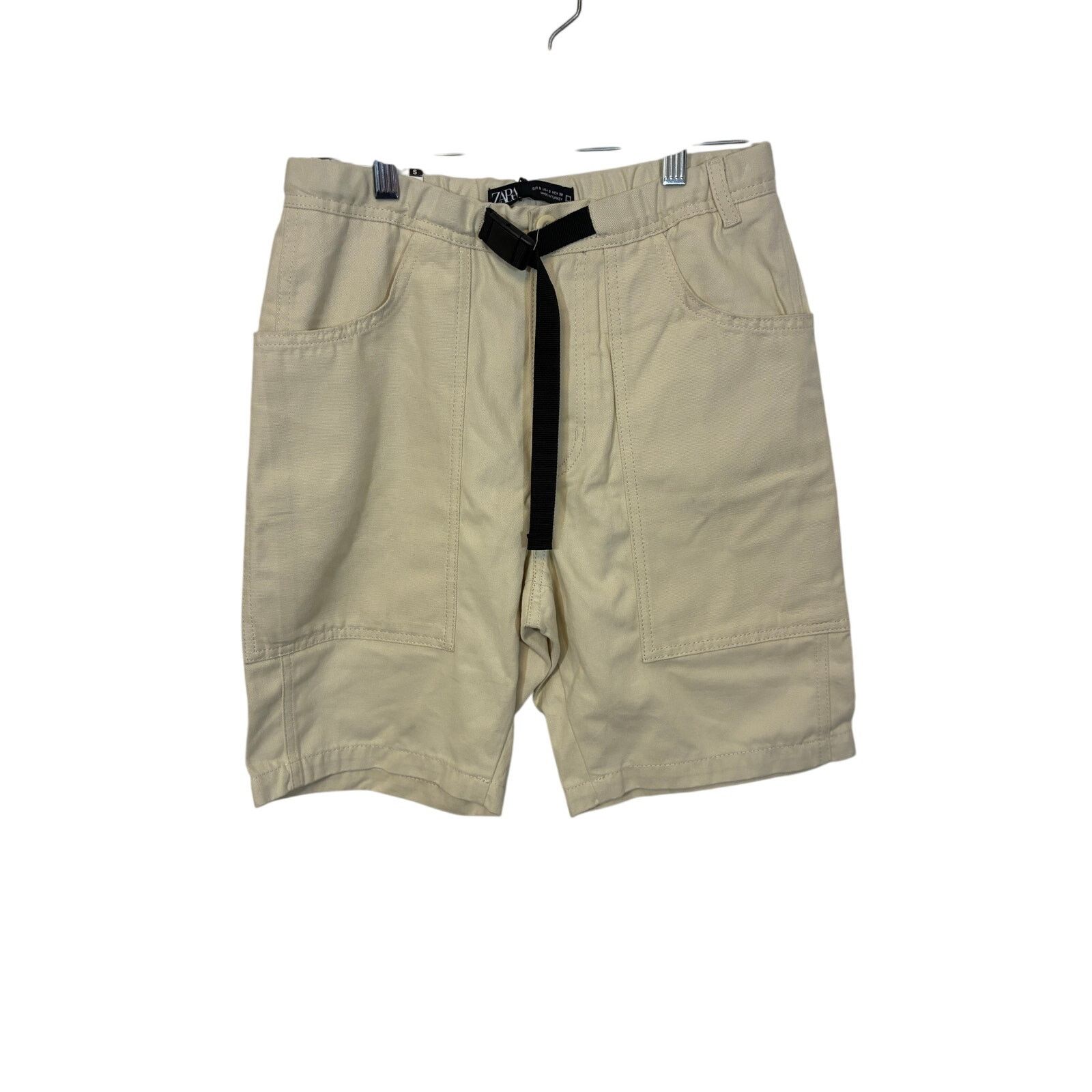 Zara NWT Zara Relaxed Fit Men's Cargo Shorts Cream S gorpcore Size US 28 / EU 44 - 1 Thumbnail