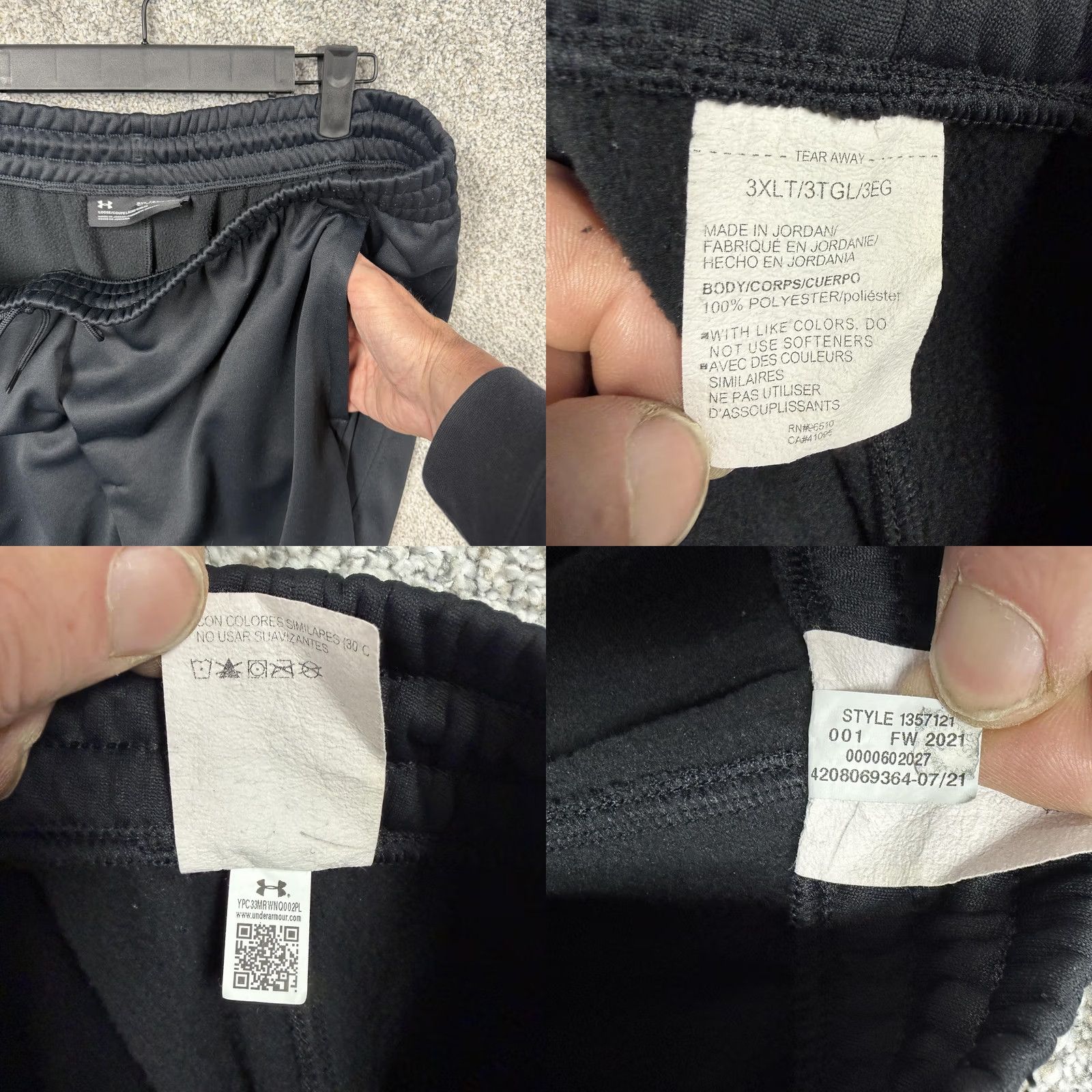 Under Armour Under Armour Sweatpants 3XL 42x31 Black Men Sweatpants Pockets Drawstring Relaxed Fit Fleece Gym & Training Athletic Wear Size US 39 - 8 Thumbnail