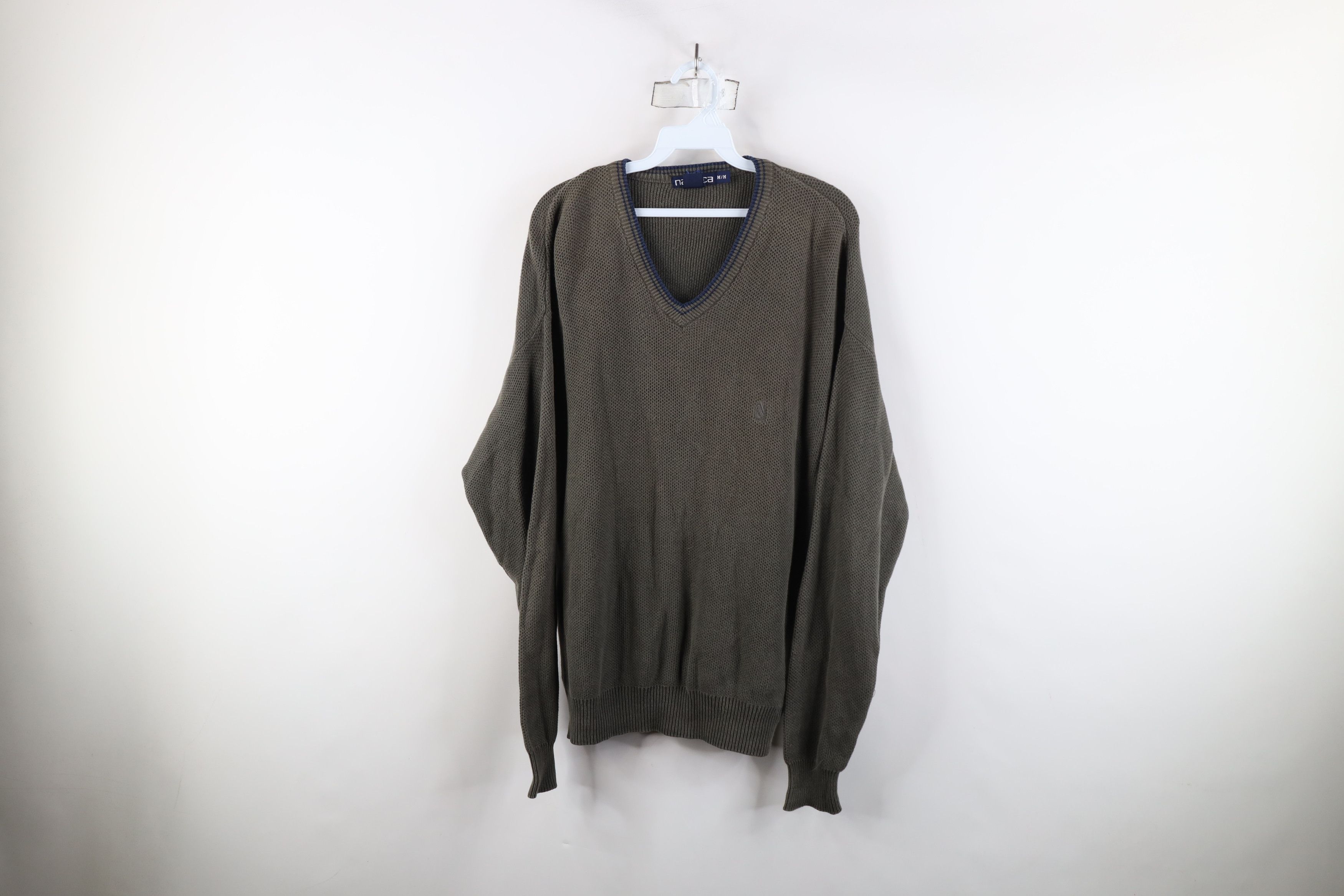 Nautica × Vintage Vintage 90s Nautica Lightweight Cotton Thermal Knit Sweater Size US M / EU 48-50 / 2 - 1 Thumbnail