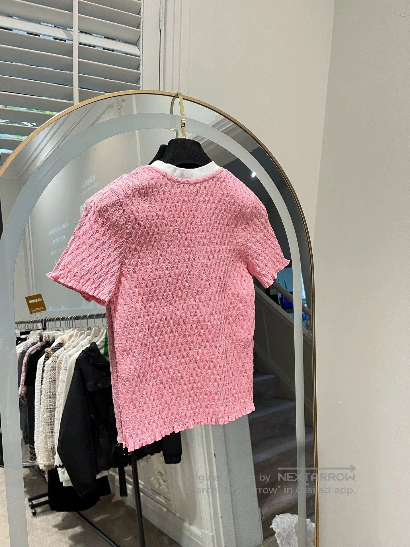 Chanel Chanel Pink Ruched Tie Short Sleeve Top. Size US XS / EU 42 / 0 - 2 Thumbnail