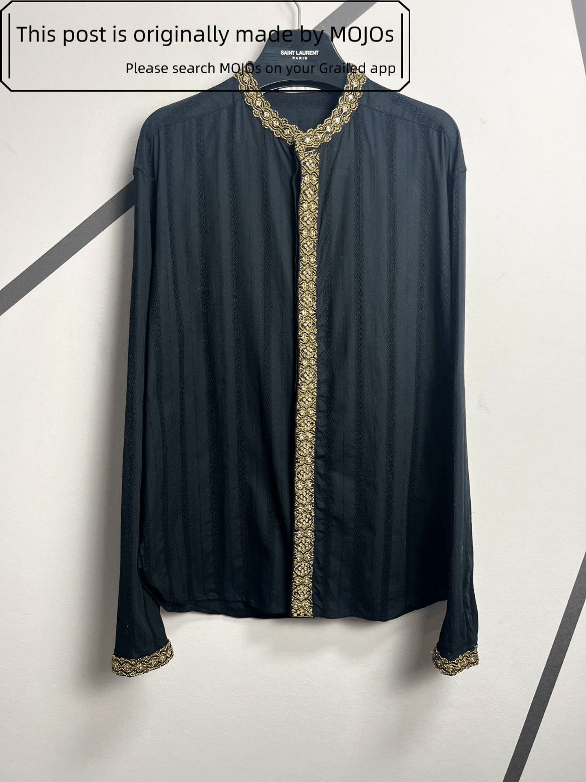 Saint Laurent Paris Sz 40 Saint Laurent Paris 19SS Golden Crystal Shirt mojos116 Size US L / EU 52-54 / 3 - 1 Thumbnail