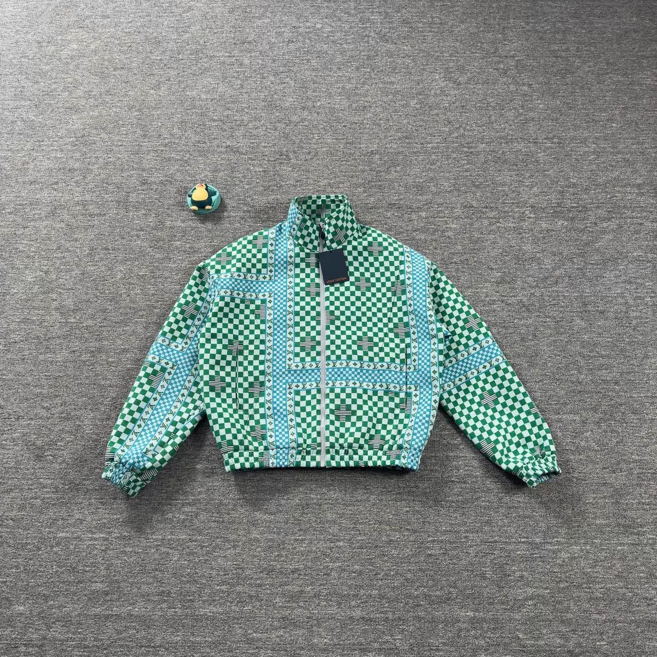 Louis Vuitton LV Green Checkered Print Coat Size US M / EU 48-50 / 2 - 1 Thumbnail