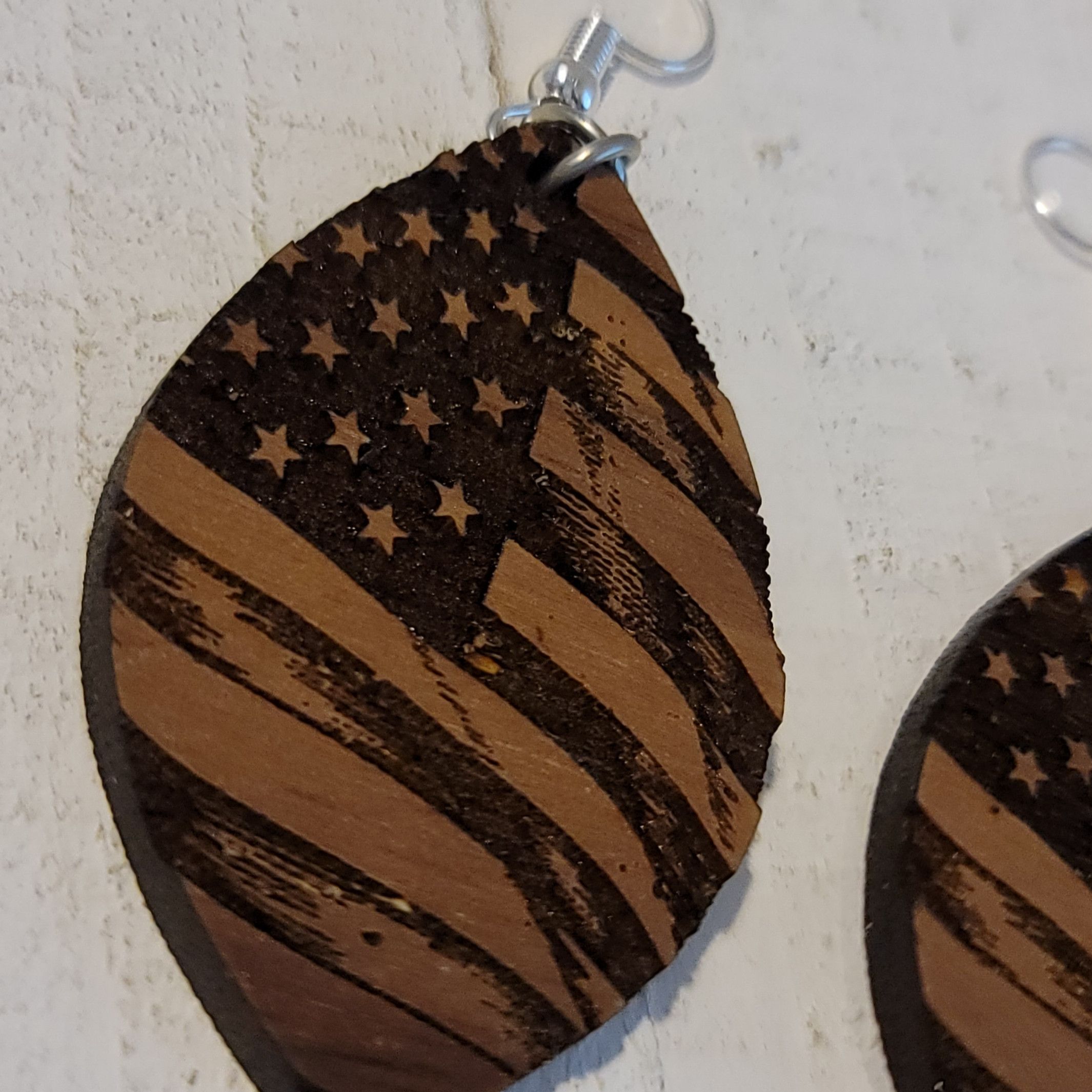 Handmade American Flag Dangle Earrings Size ONE SIZE - 4 Thumbnail