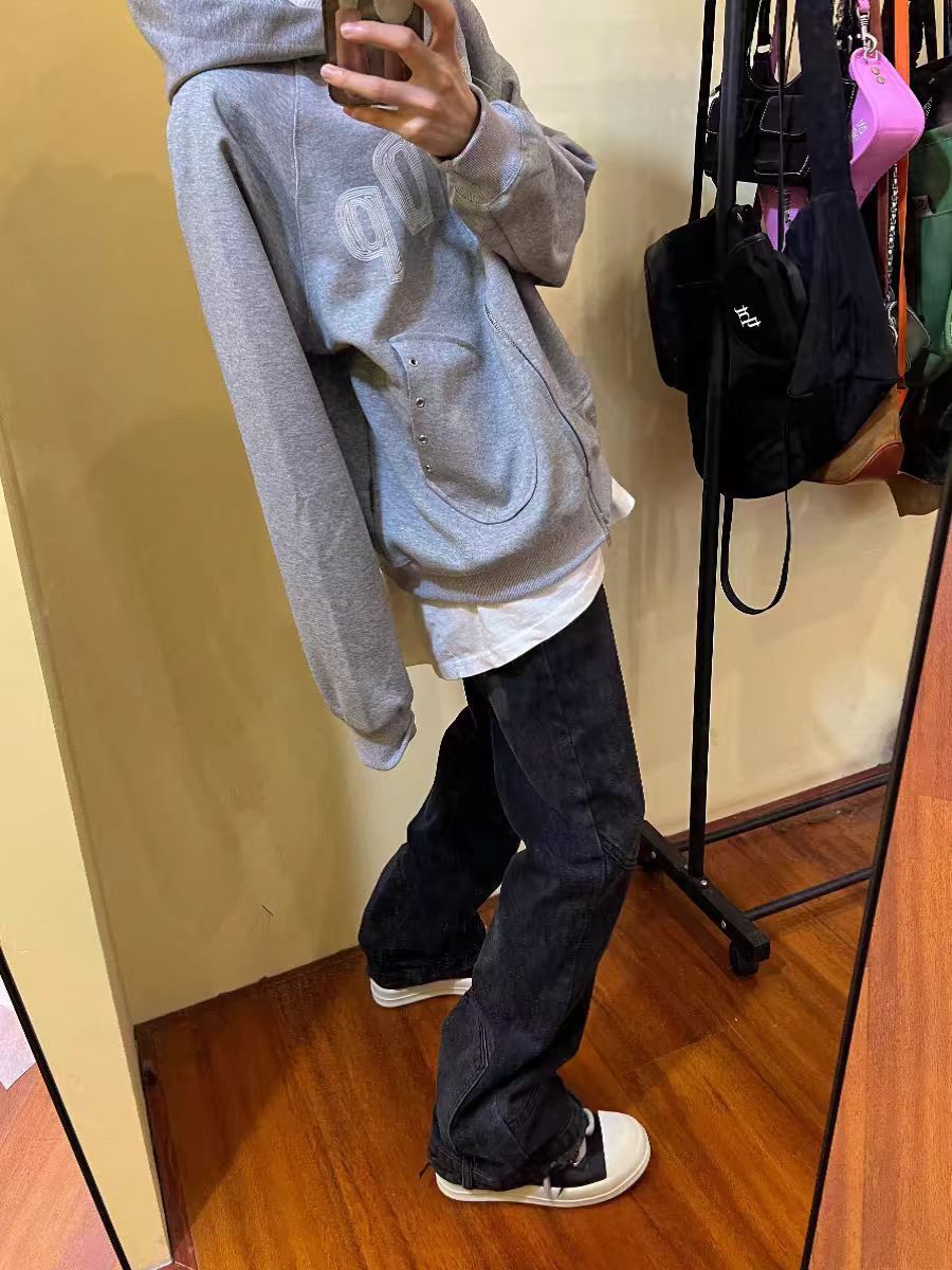 Japanese Brand × Jean Washed and spliced straight leg micro flare jeans Size US 34 / EU 50 - 2 Thumbnail