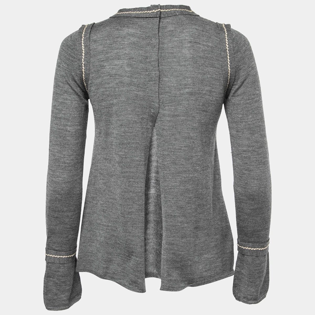 Prada Prada Grey Wool and Silk Knit Long Sleeve Open Back Sweater Size S / US 4 / IT 40 - 7 Thumbnail