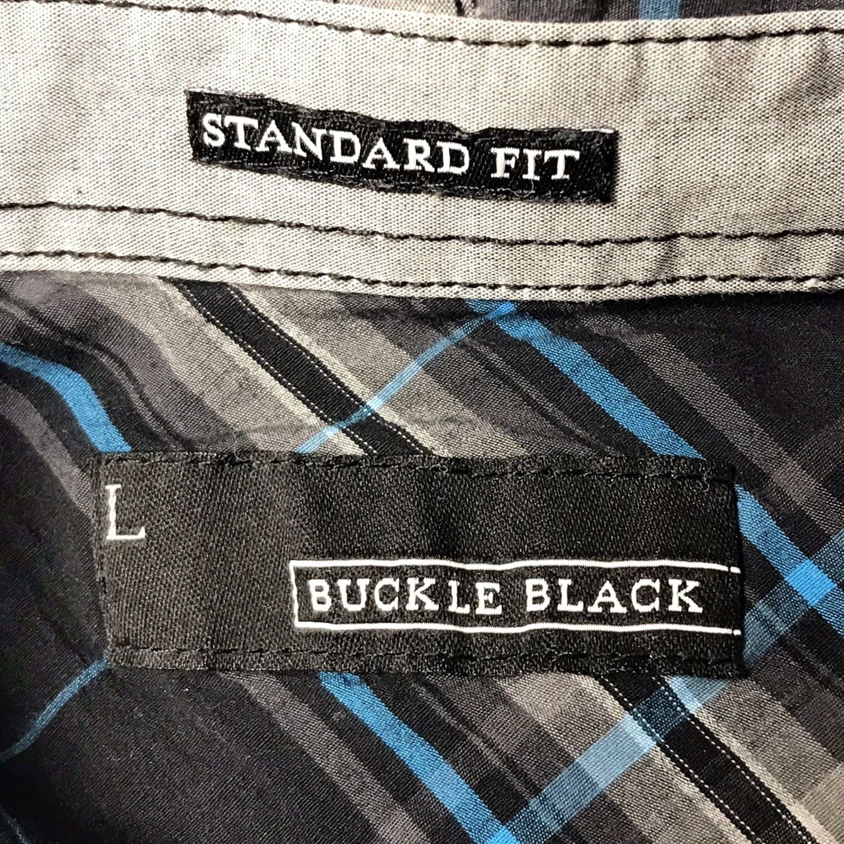 Buckle Black Buckle Black Label Men Button-Up Shirt Plaid L Long Sleeve Cotton Spandex Standard Fit Button-Down Chest Pockets Vintage: No Size US L / EU 52-54 / 3 - 2 Thumbnail