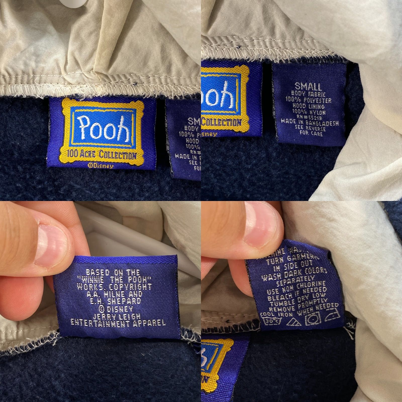 Disney VINTAGE Disney Pooh Eeyore Fleece Womens Small Hoodie Blue Hooded Sweatshirt Size S / US 4 / IT 40 - 8 Thumbnail