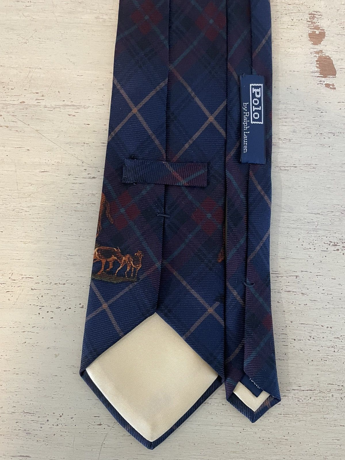 Polo Ralph Lauren × Vintage Plaid Fox Hunting Print Tie Size ONE SIZE - 2 Thumbnail