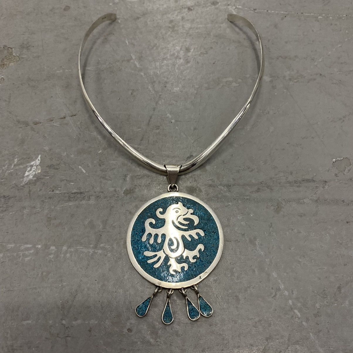 Kapital × Vintage Vintage 70s Navajo Sterling Turquoise Necklace KAPITAL STYLE Size ONE SIZE - 4 Thumbnail
