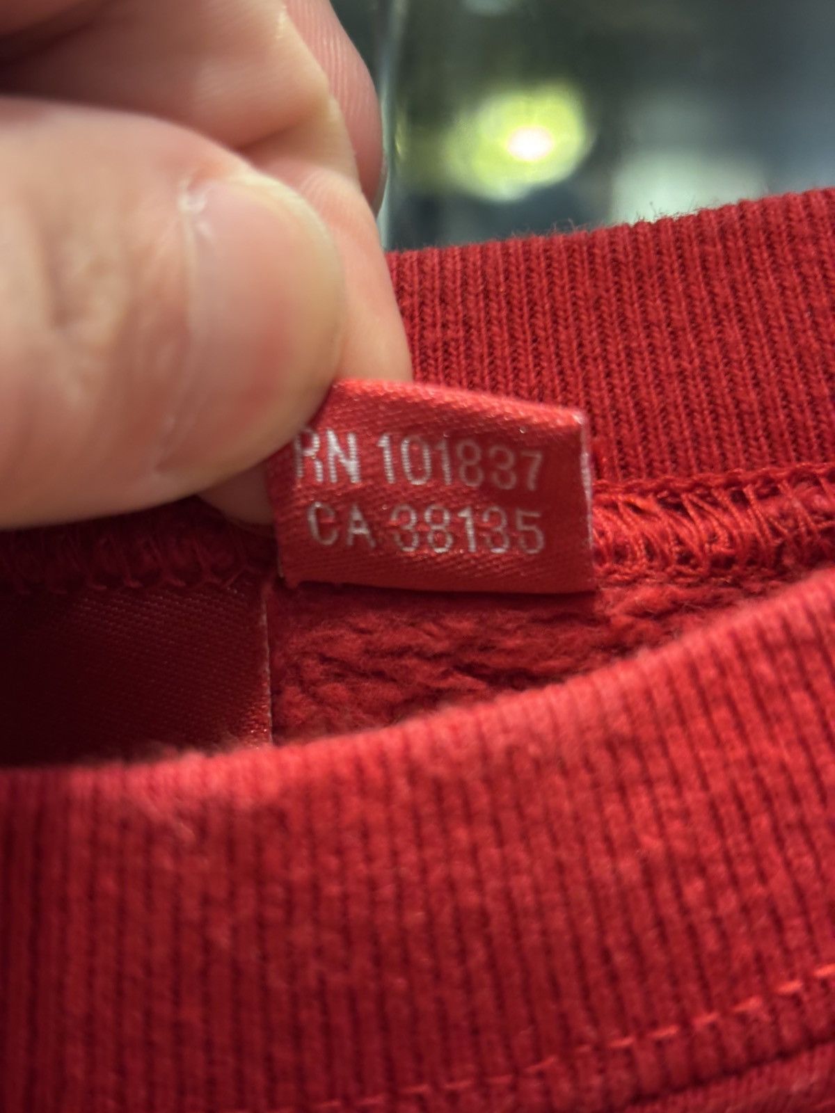 Supreme Supreme Cut Out Box Logo Crewneck Red Size US XL / EU 56 / 4 - 5 Thumbnail
