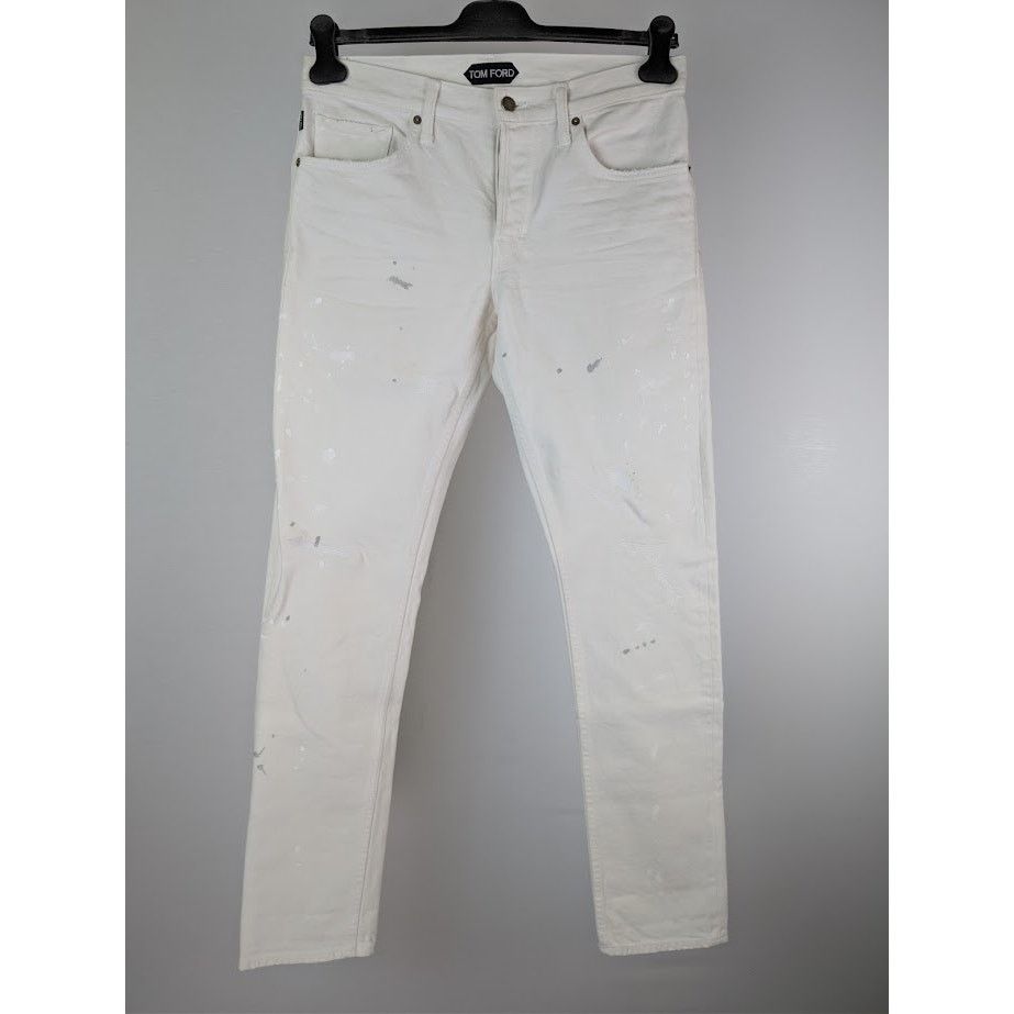 Tom Ford o1rshd1 Denim Slim Jeans in Aged Gum White Size US 32 / EU 48 - 10 Thumbnail