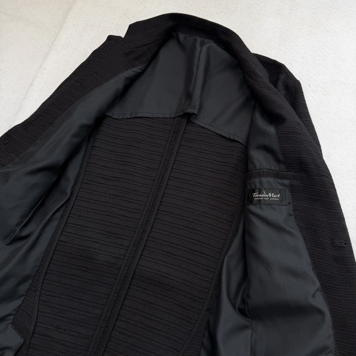 Tornado Mart 2000s Tornado Mart Structured Collarless Noir Overcoat Size US L / EU 52-54 / 3 - 5 Thumbnail