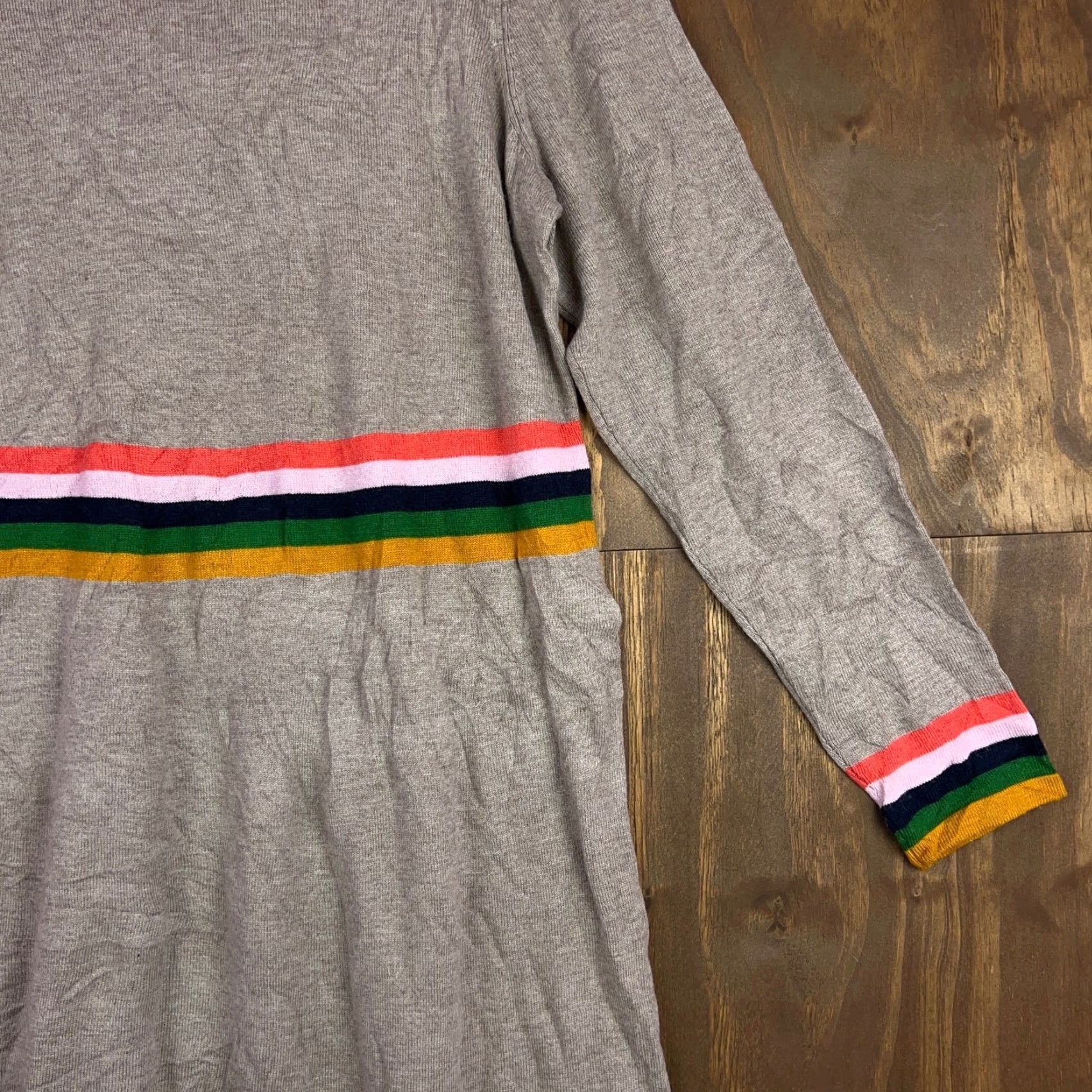 Boden VINTAGE Boden Womens Dress Brown Rainbow Stripe Tall Long Sleeve Crew Neck 14L Dress Womens Tall 14 Brown Rainbow Stripe Size XL / US 12-14 / IT 48-50 - 5 Thumbnail