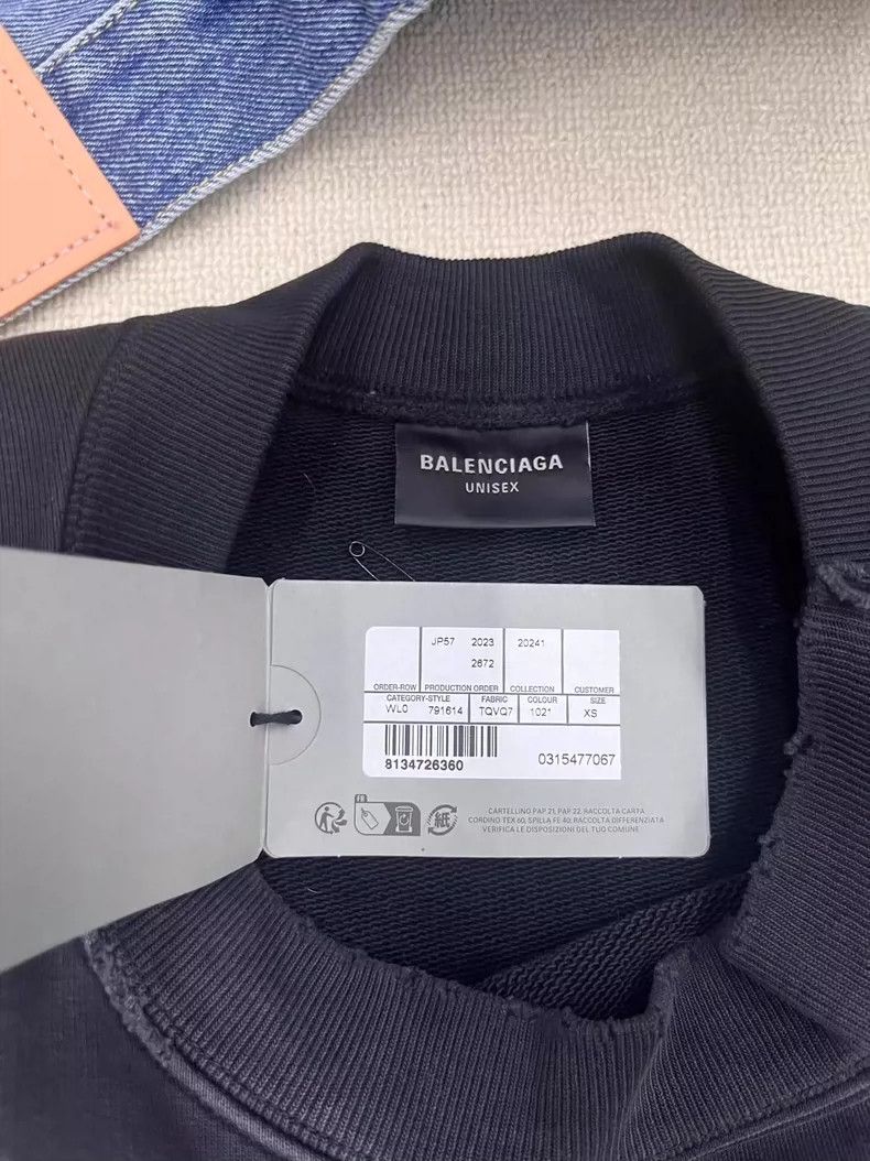 Balenciaga Balenciaga Logo Printed Crew Neck Pullover Long Sleeve Swe Size US XS / EU 42 / 0 - 6 Thumbnail