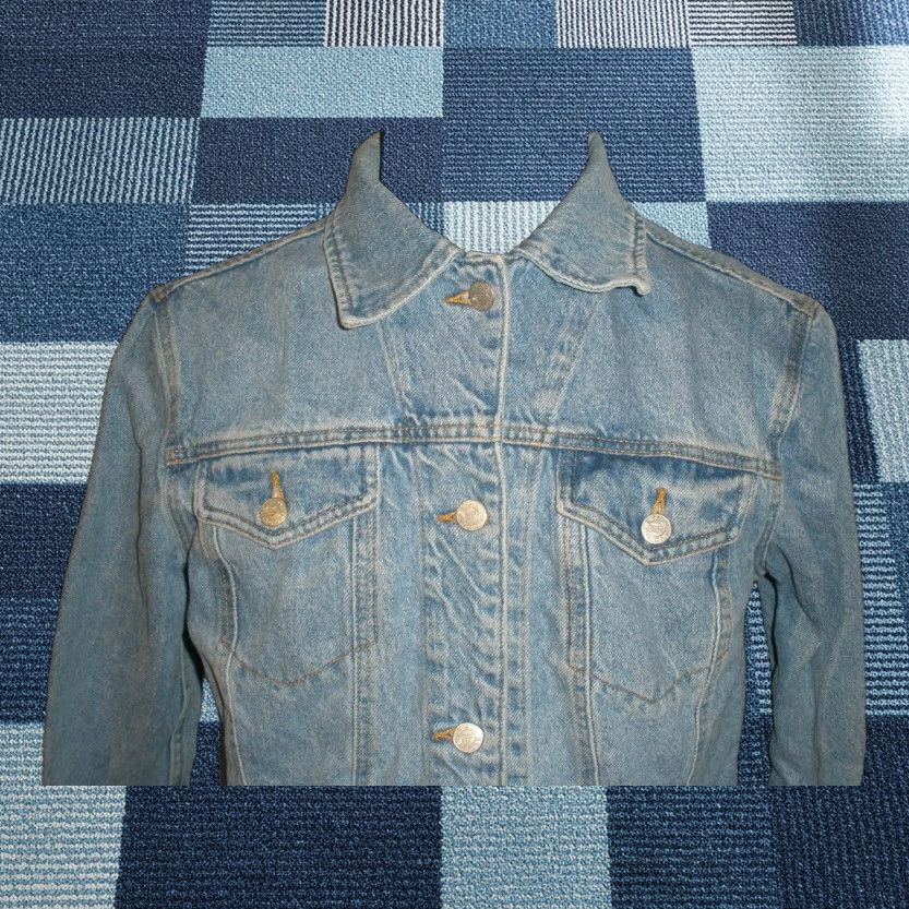 Evan Picone VINTAGE Evan-Picone Denim Jacket Woman's L Blue Denim Buttoned Short Jacket Size 36" / US 14 / IT 50 - 1 Thumbnail