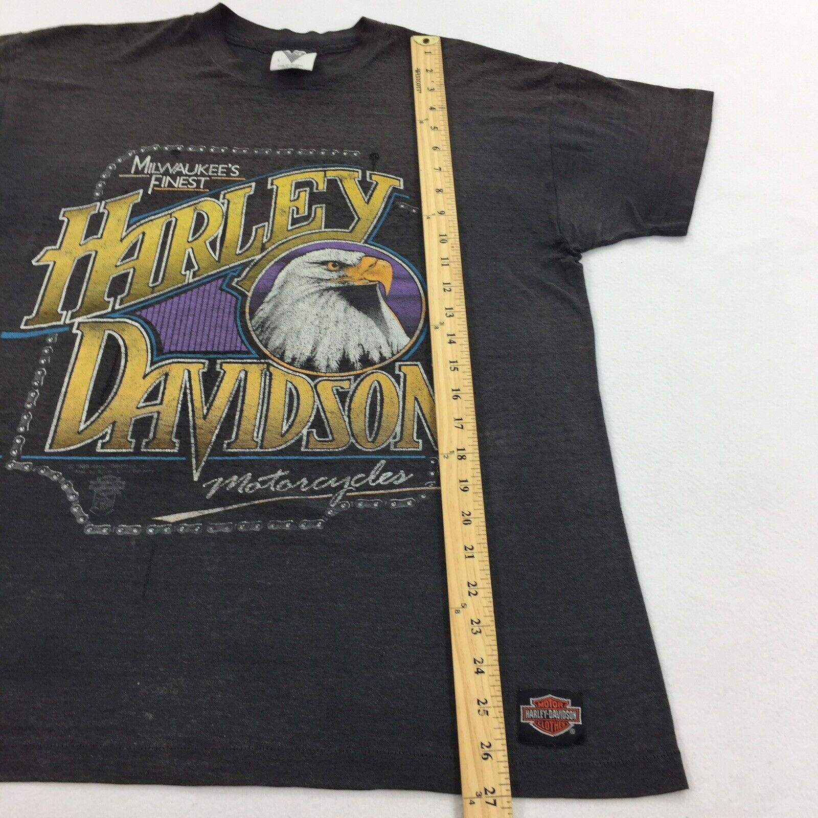 Harley Davidson × Vintage Vintage 1989 Harley Davidson Eagle Single Stitch T-Shirt Lrg Size US L / EU 52-54 / 3 - 12 Thumbnail