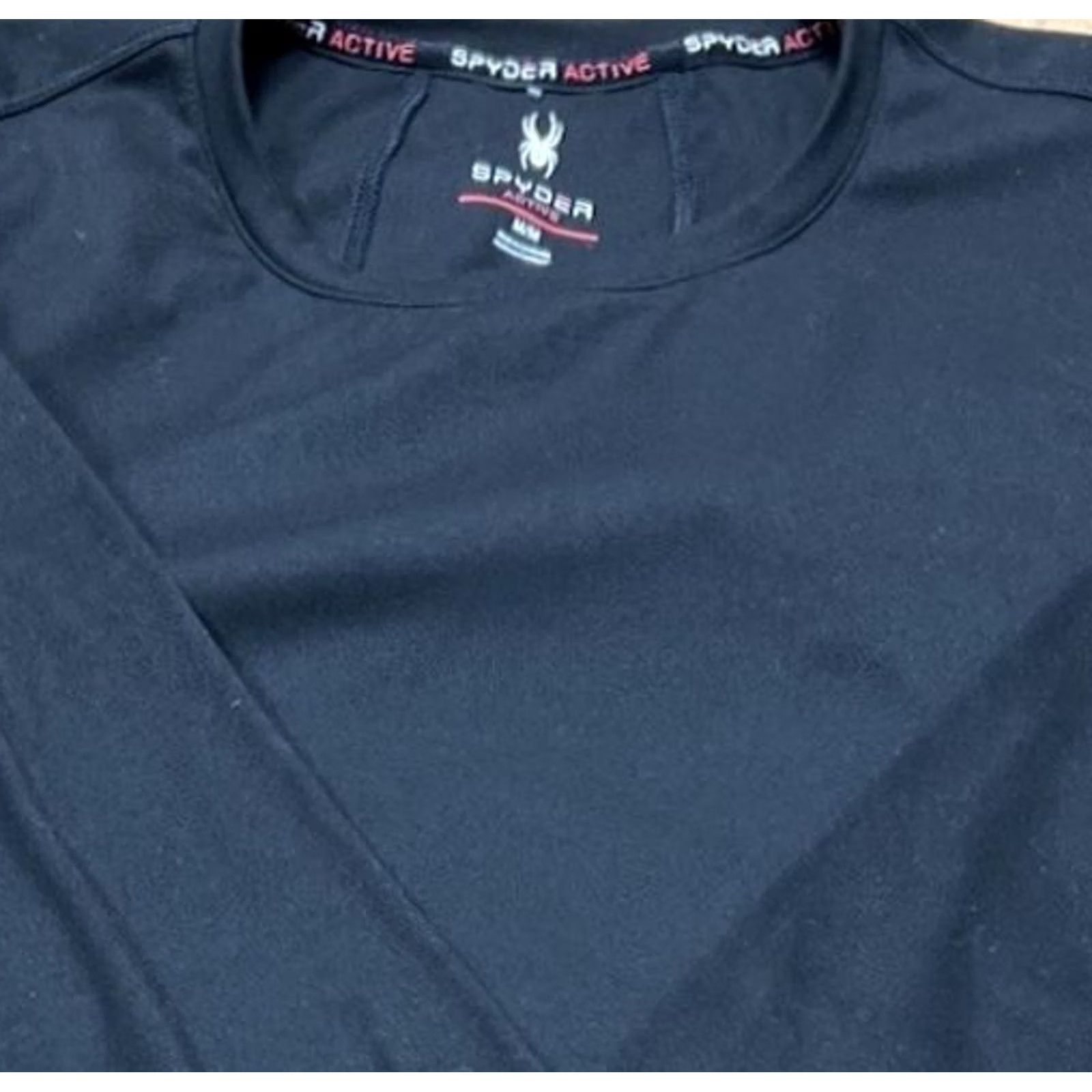 Spyder VINTAGE Spyder Active Men's Long Sleeve Shirt Black Medium Stretch Crew Neck Pullover Moisture Wicking Reflective Logo Blazer? Size US M / EU 48-50 / 2 - 2 Thumbnail