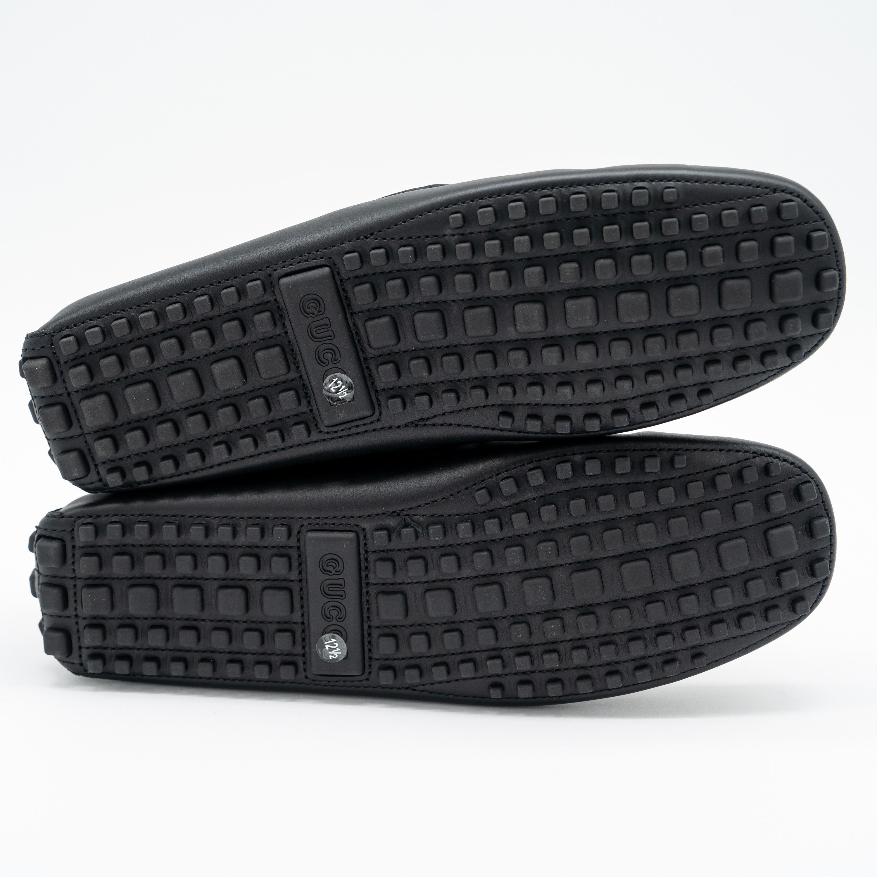 Gucci 13.5 US Gucci GG Leather Moccasin Driver Black Loafers Size US 13 / EU 46 - 6 Thumbnail